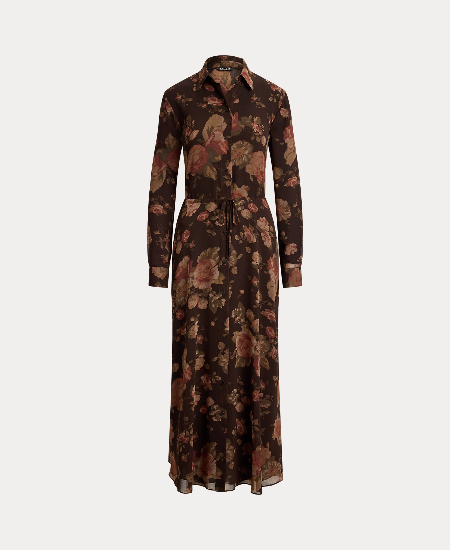Vestido Camiseiro Midi com Estampado Castanho-9