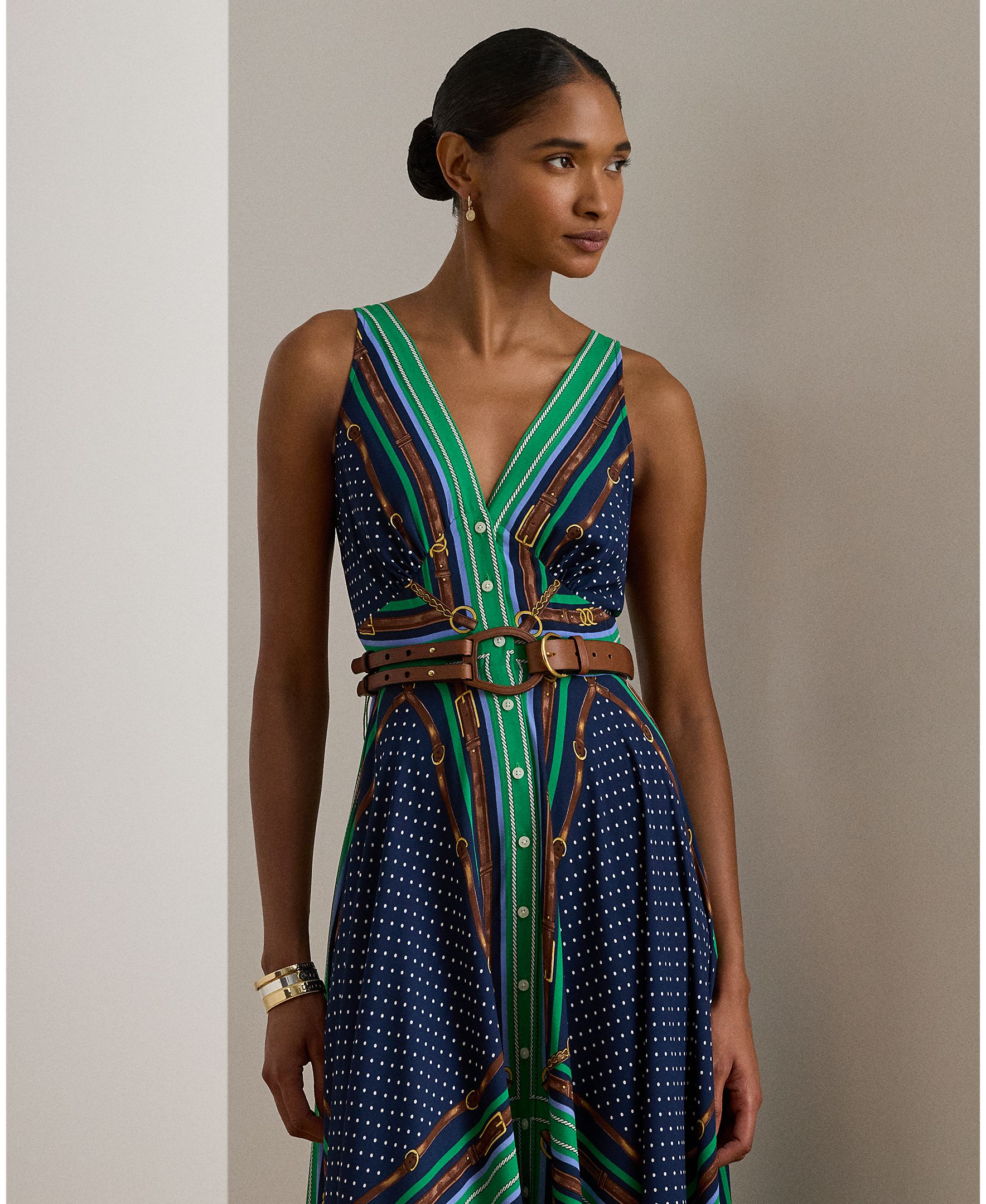 Vestido Comprido com Parte Inferior Assimétrica Azul-3