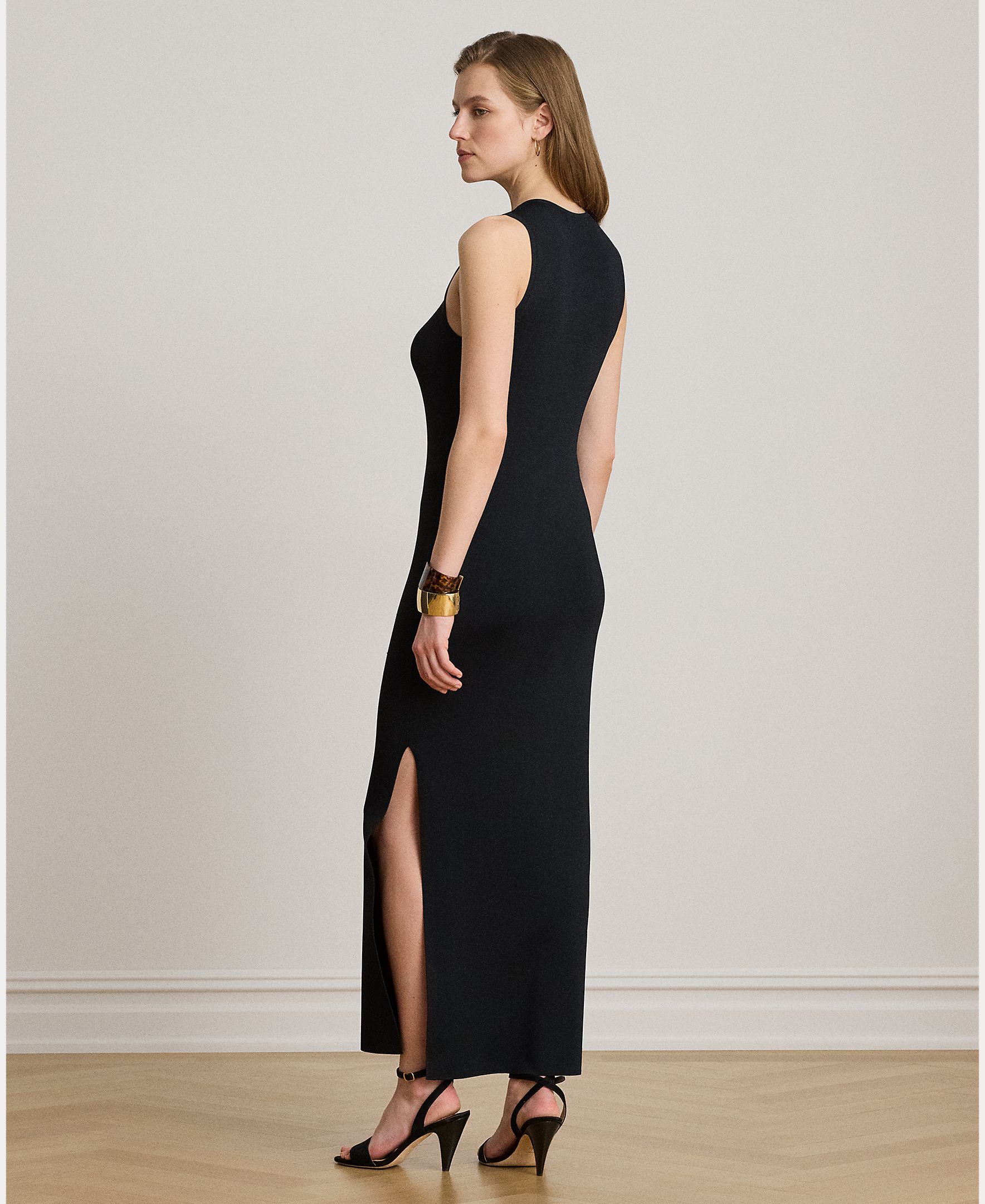 Vestido Comprido com Laço Preto-4