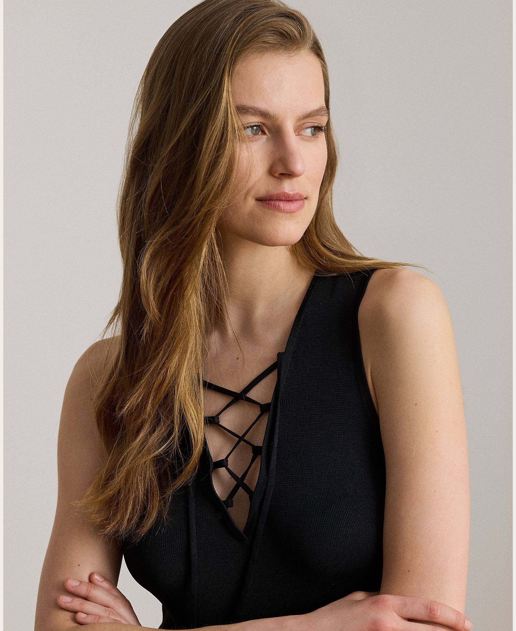 Vestido Comprido com Laço Preto-5