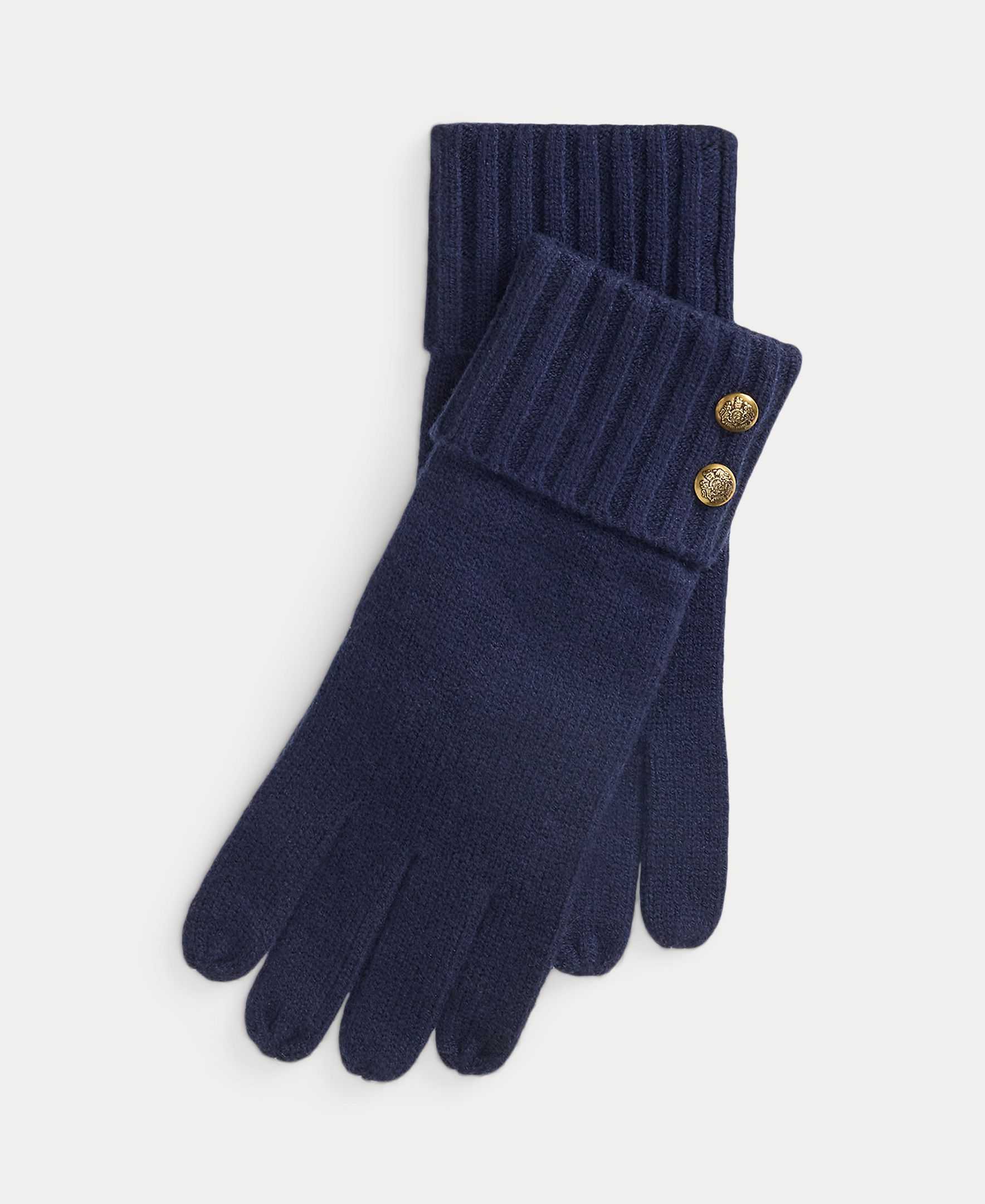 Imagen 1 de Guantes de mujer de punto con botones de escudo - Lauren Ralph Lauren - Azul marino Azul marino