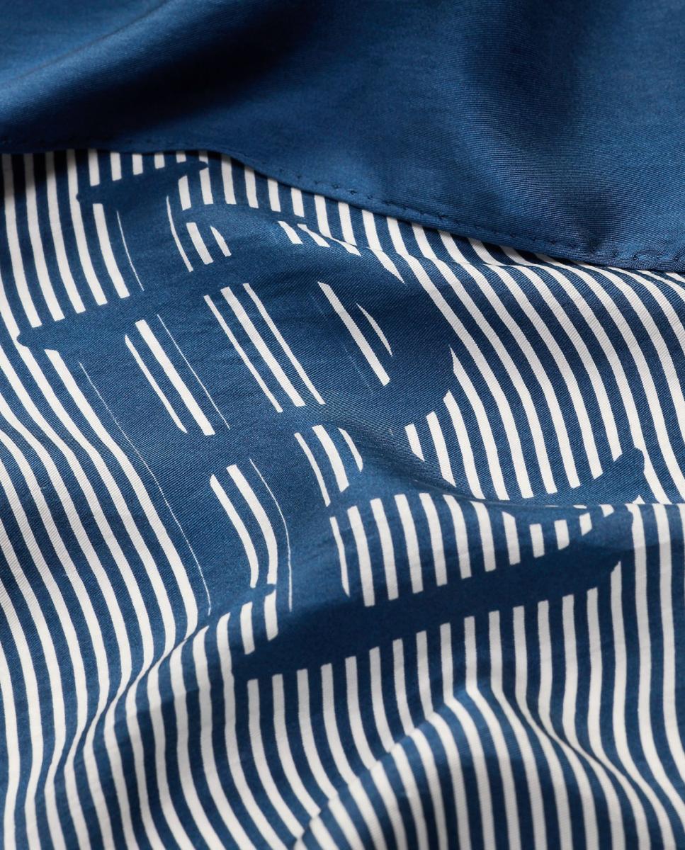 Lenço de seda estampado Azul-marinho-3