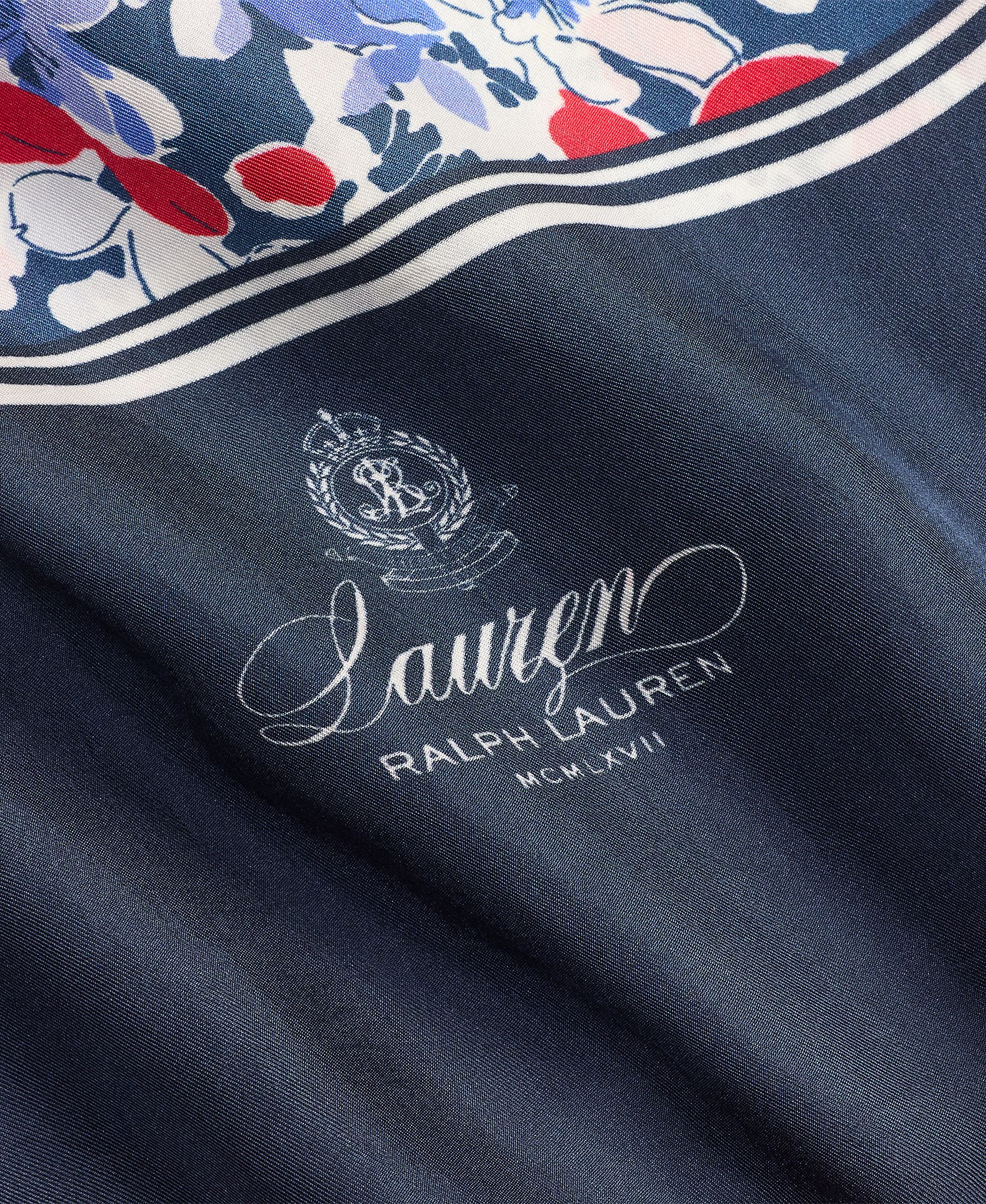 Lenço de seda estampado Azul-marinho-3