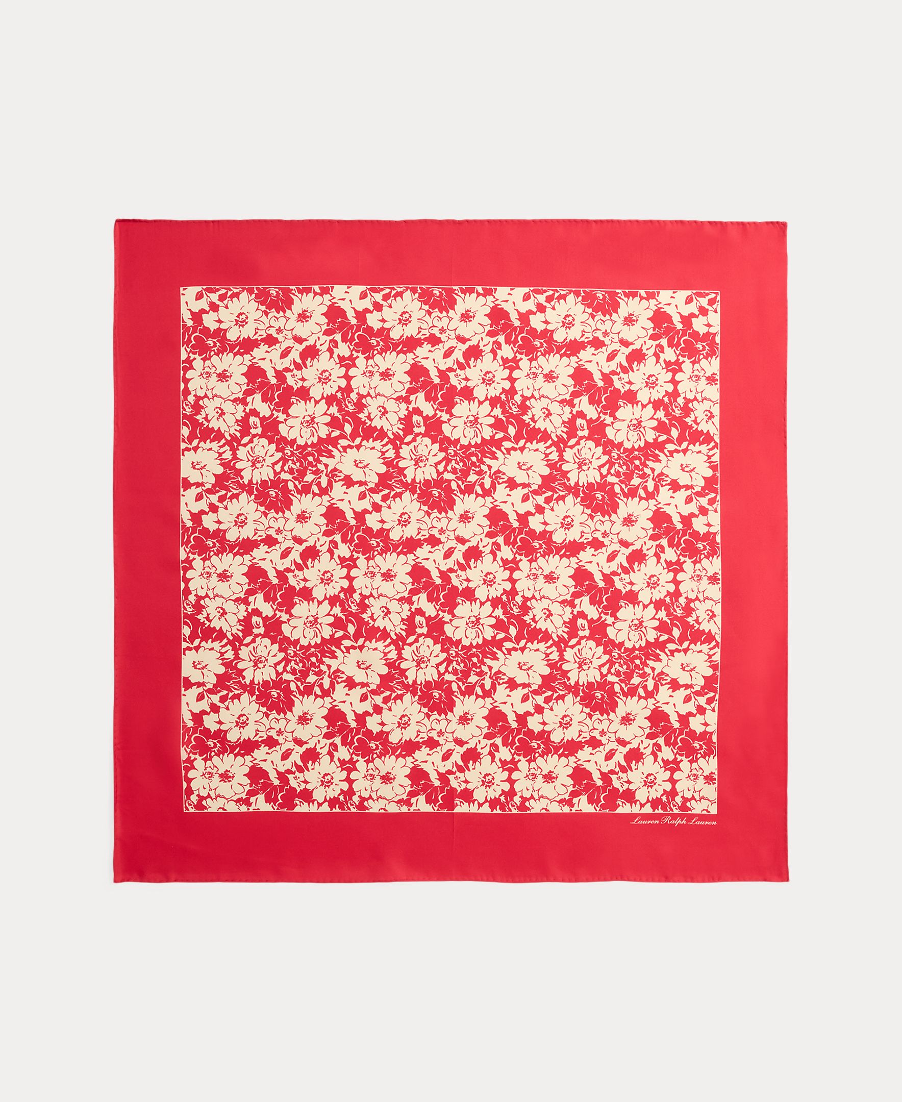 Lenço de seda estampado Vermelho-2