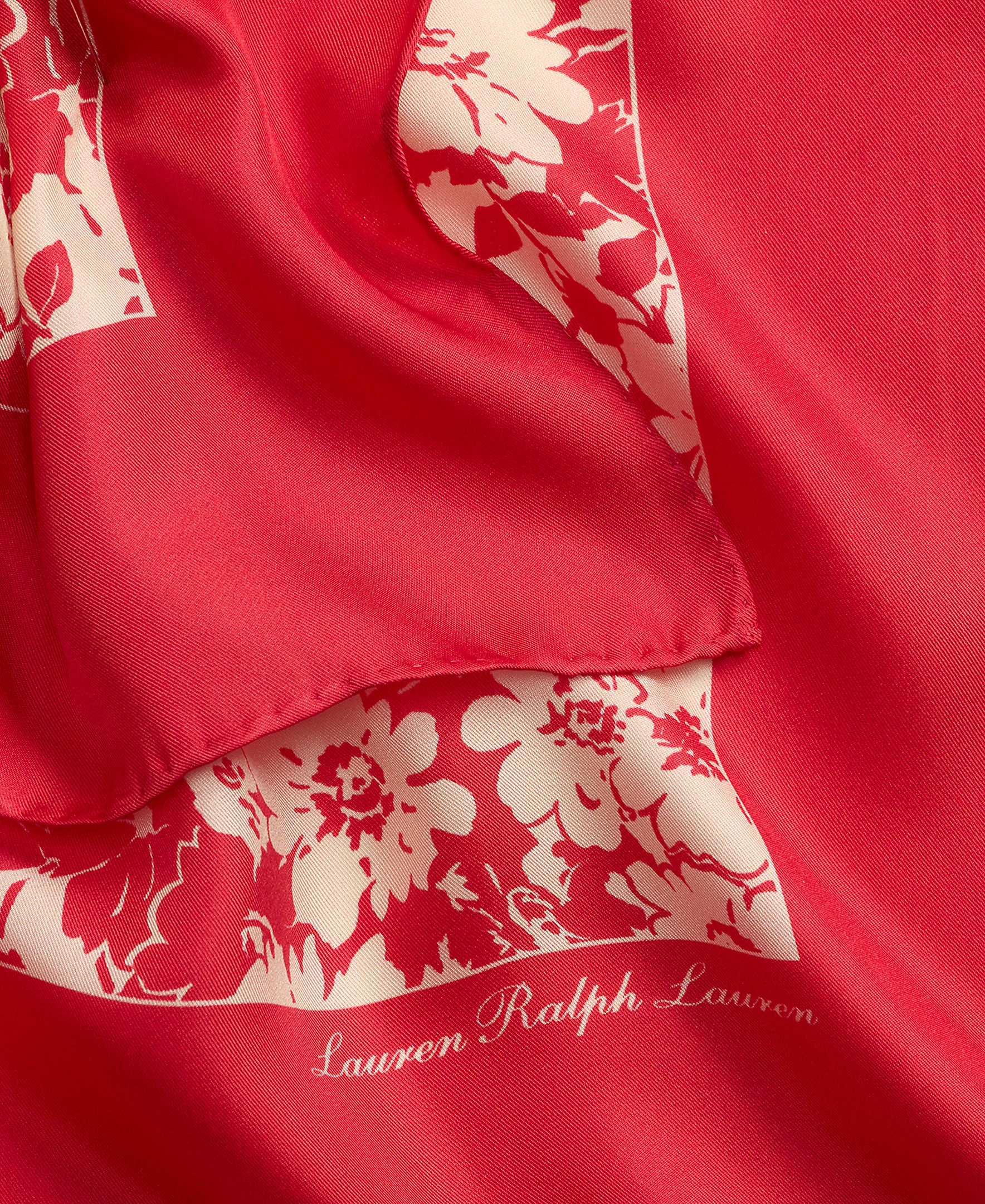Lenço de seda estampado Vermelho-3
