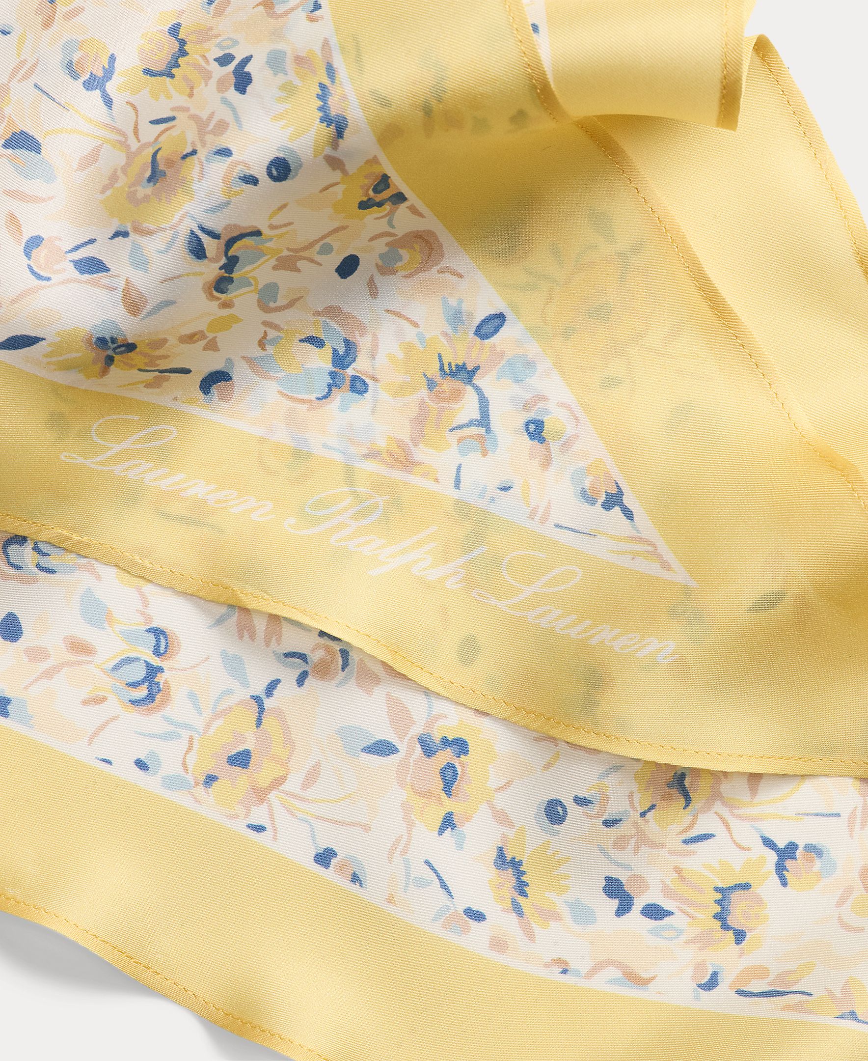 Lenço de seda estampado Amarelo-3