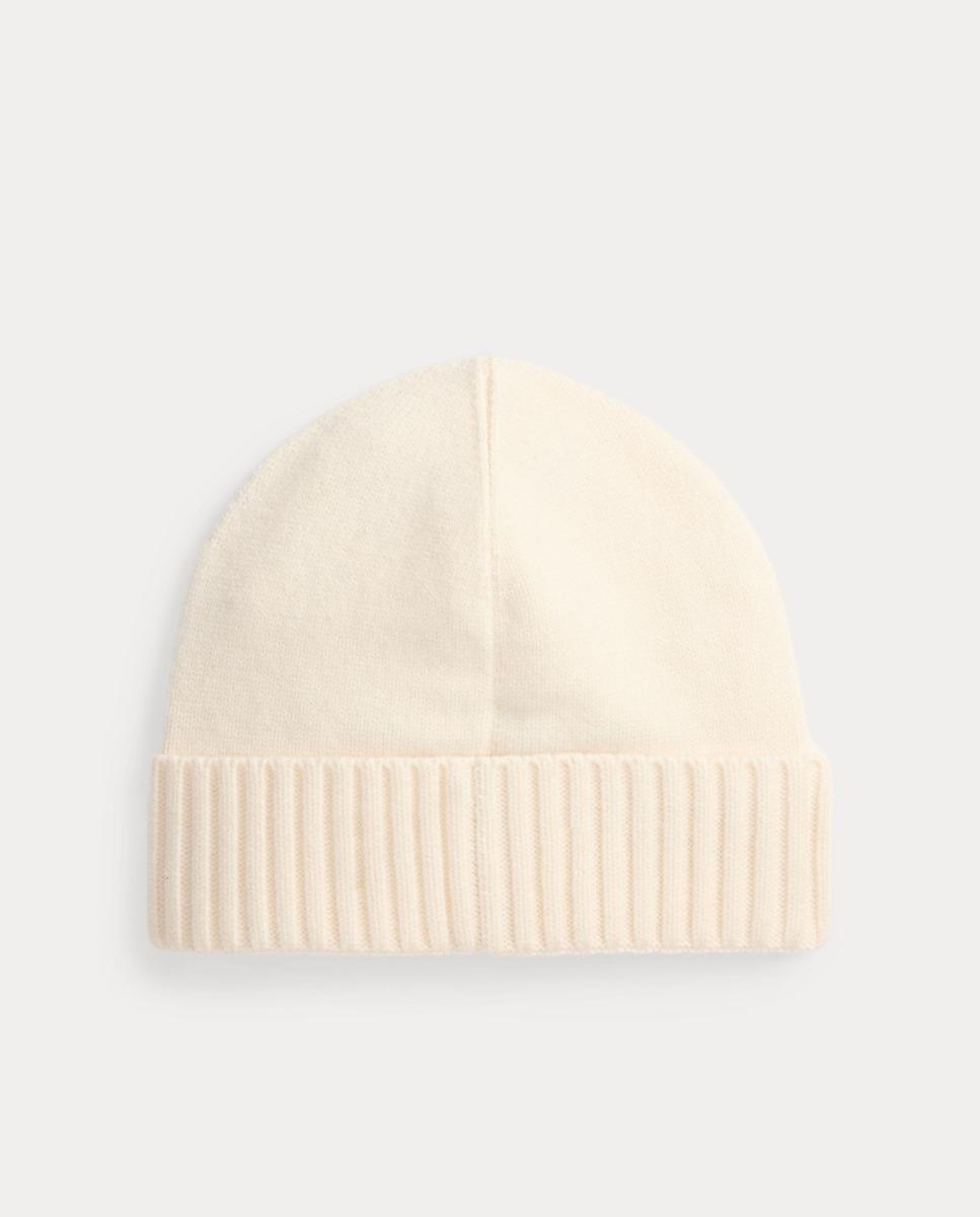Gorro de mujer de punto con botones - Lauren Ralph Lauren - Crema Crema-2