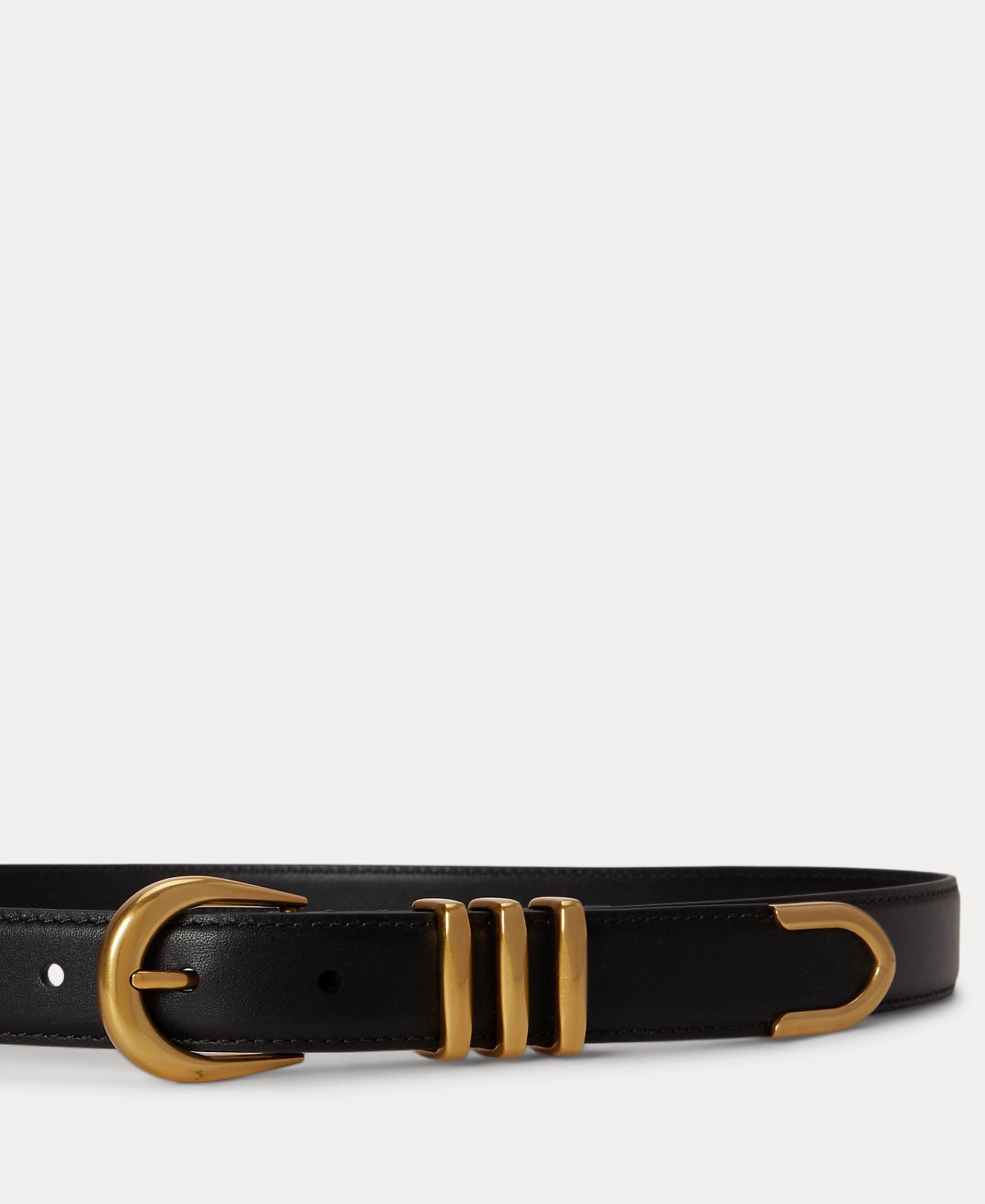 Cinturón de mujer de piel liso - Polo Ralph Lauren - Negro Negro-2