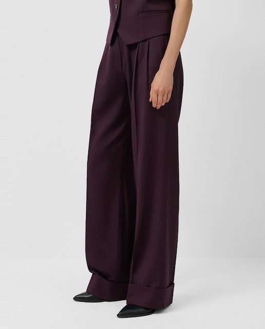 Imagen 0 de Pantalón de mujer pinzas corte masculino lana