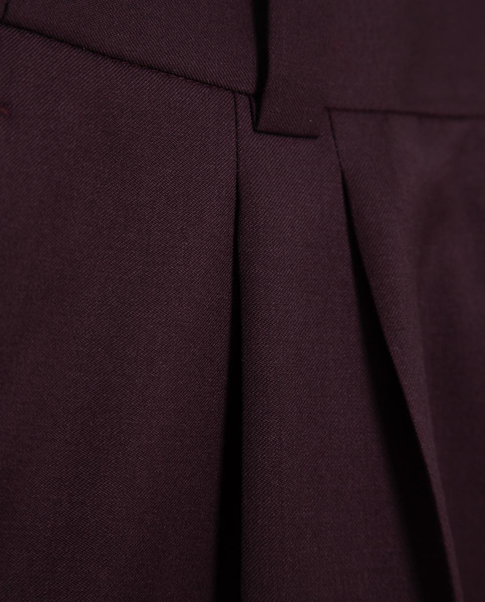 Calças com Pinças, Corte Masculino e Lã Telha-7