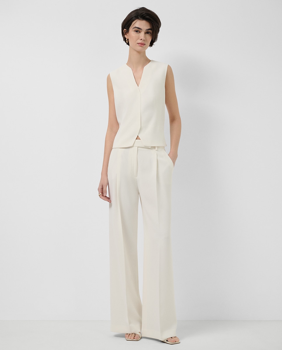 Roberto Verino - Pantalón de mujer recto con pinzas crepe.