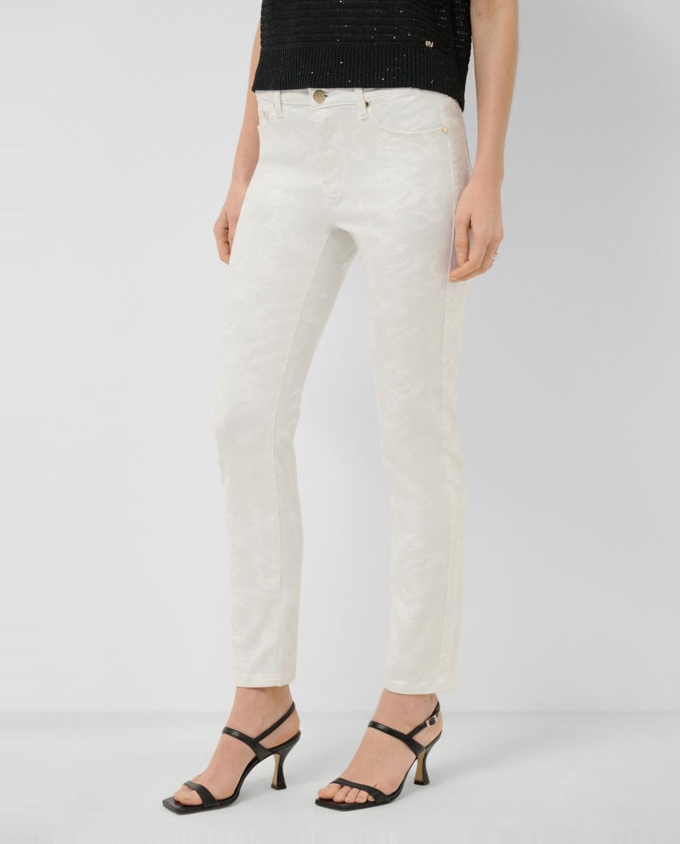 Roberto Verino - Pantalón de mujer cinco bolsillos con dibujo laminado.