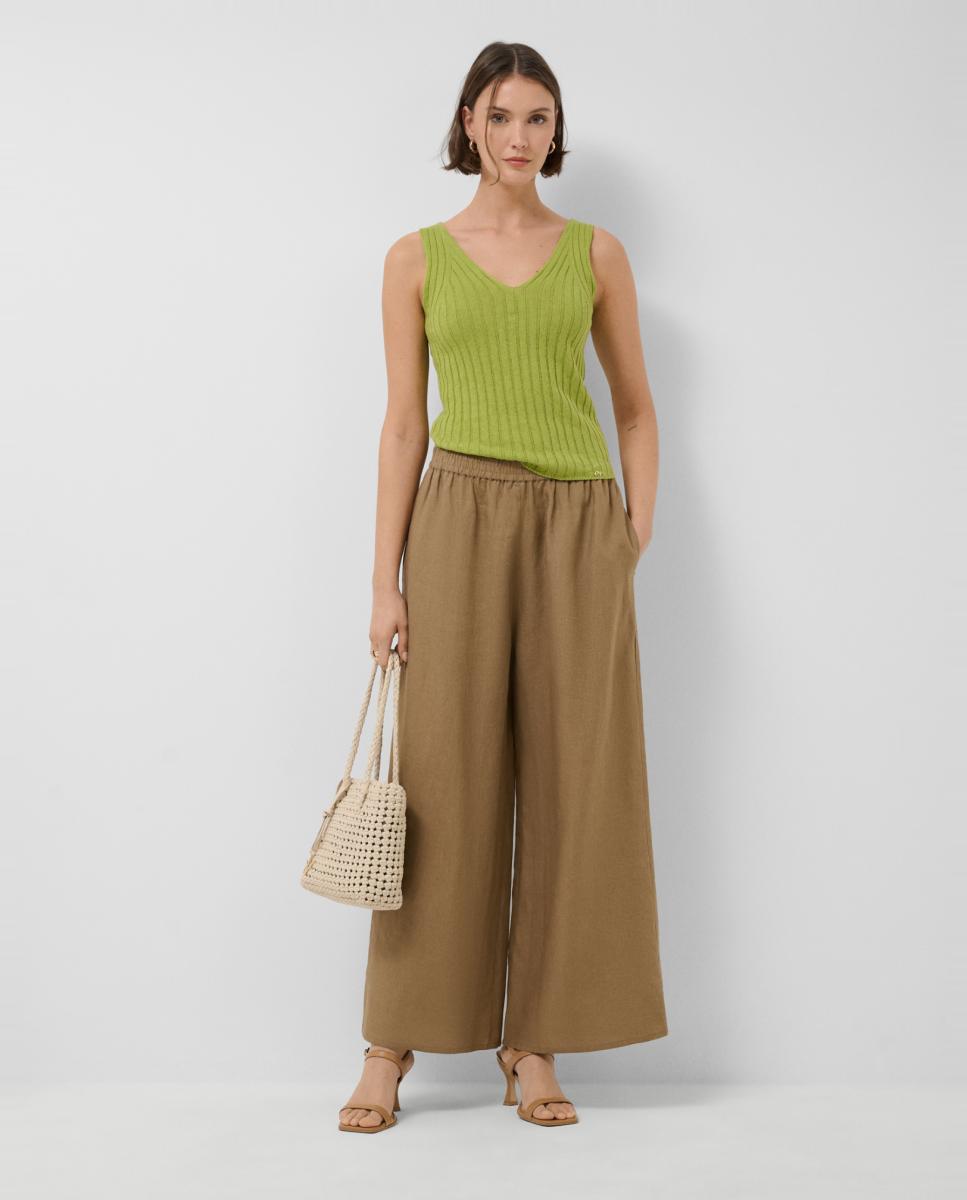 Imagem 0 de Calças Palazzo de Linho