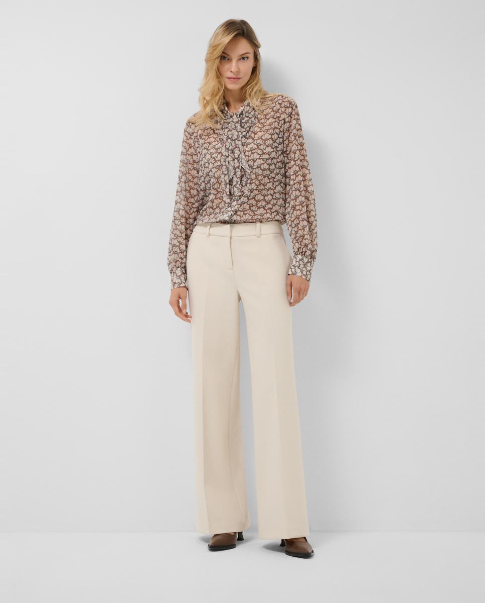 Pantalón de mujer ancho - Roberto Verino - Blanco hielo Blanco hielo-1