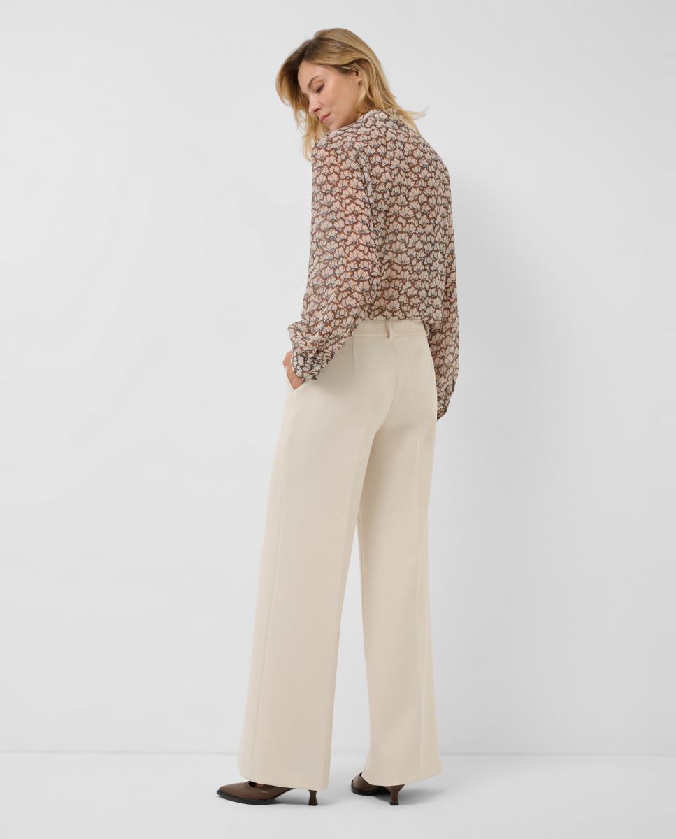 Pantalón de mujer ancho - Roberto Verino - Blanco hielo Blanco hielo-4