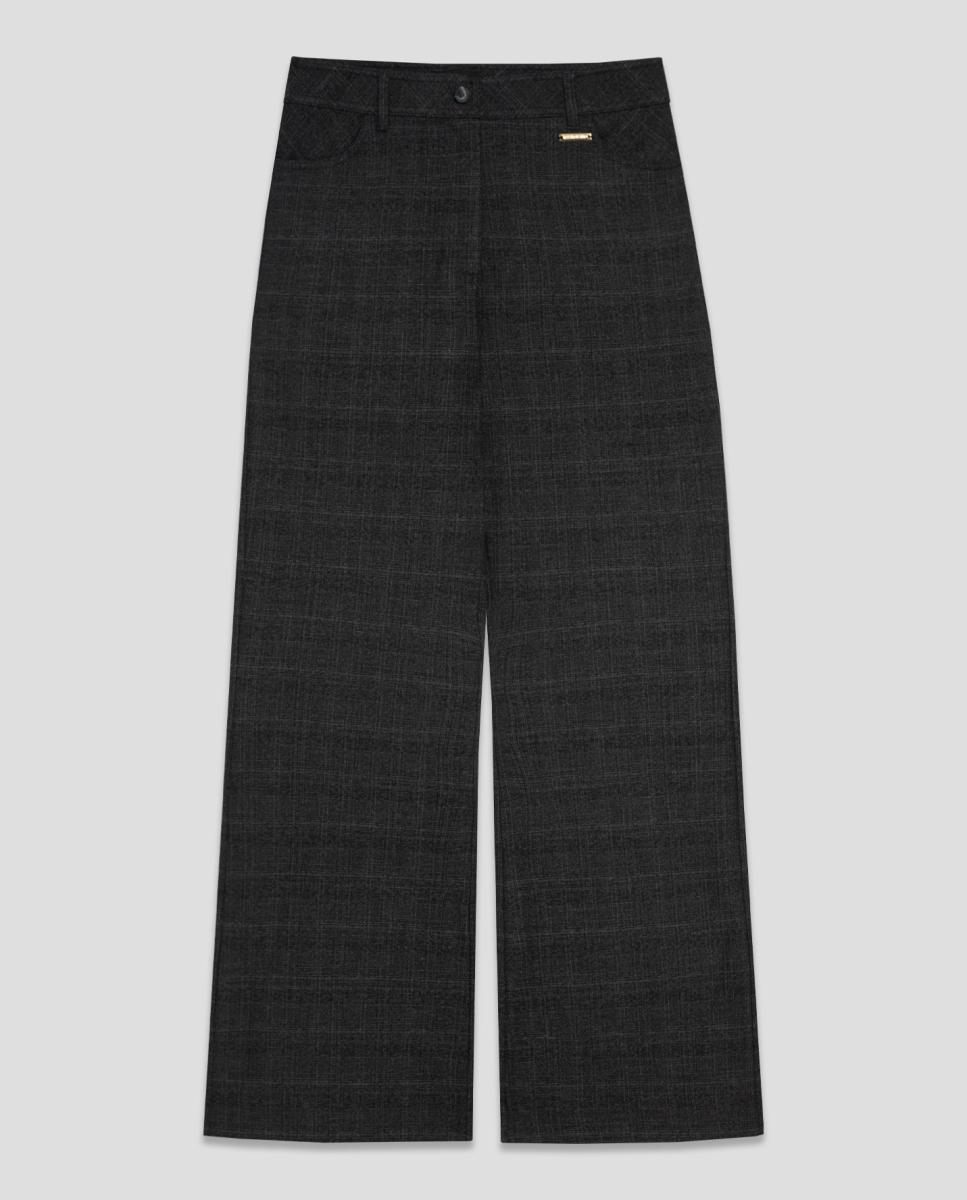 Calções Regular de Quatro Bolsos aos Quadrados Príncipe de Gales Cinzento-escuro-5