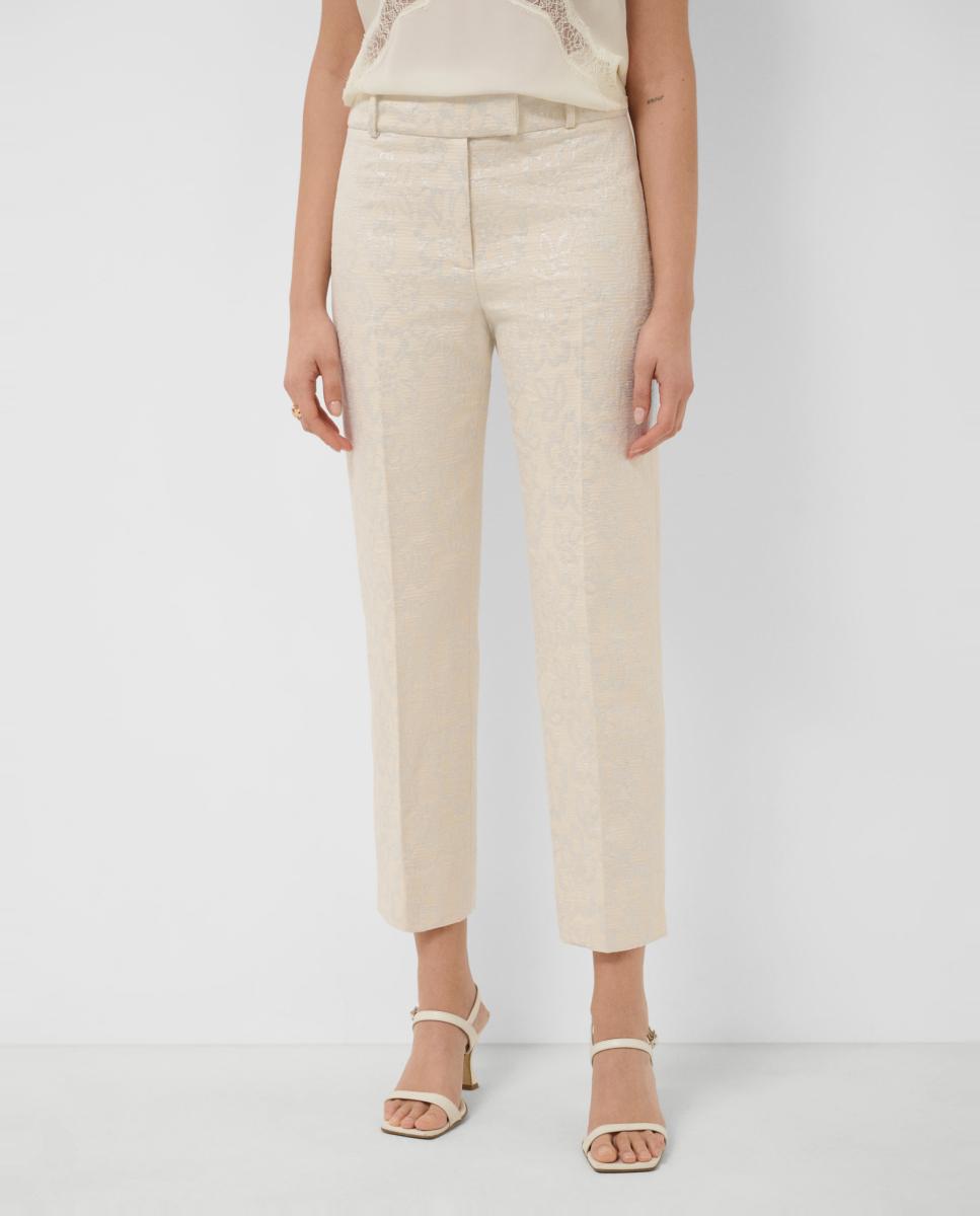 Roberto Verino - Pantalón de mujer recto jacquard floral.