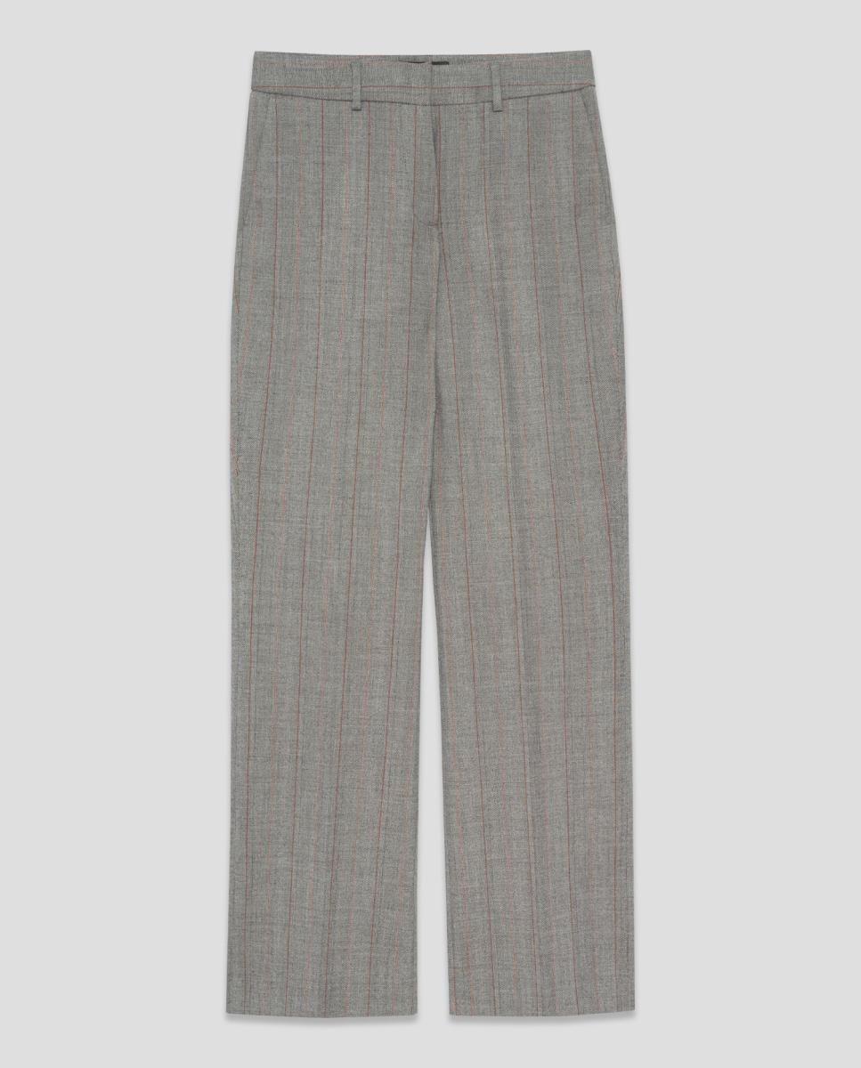 Pantalón de mujer recto espiga con raya diplomática - Roberto Verino - Marrón Marrón-5