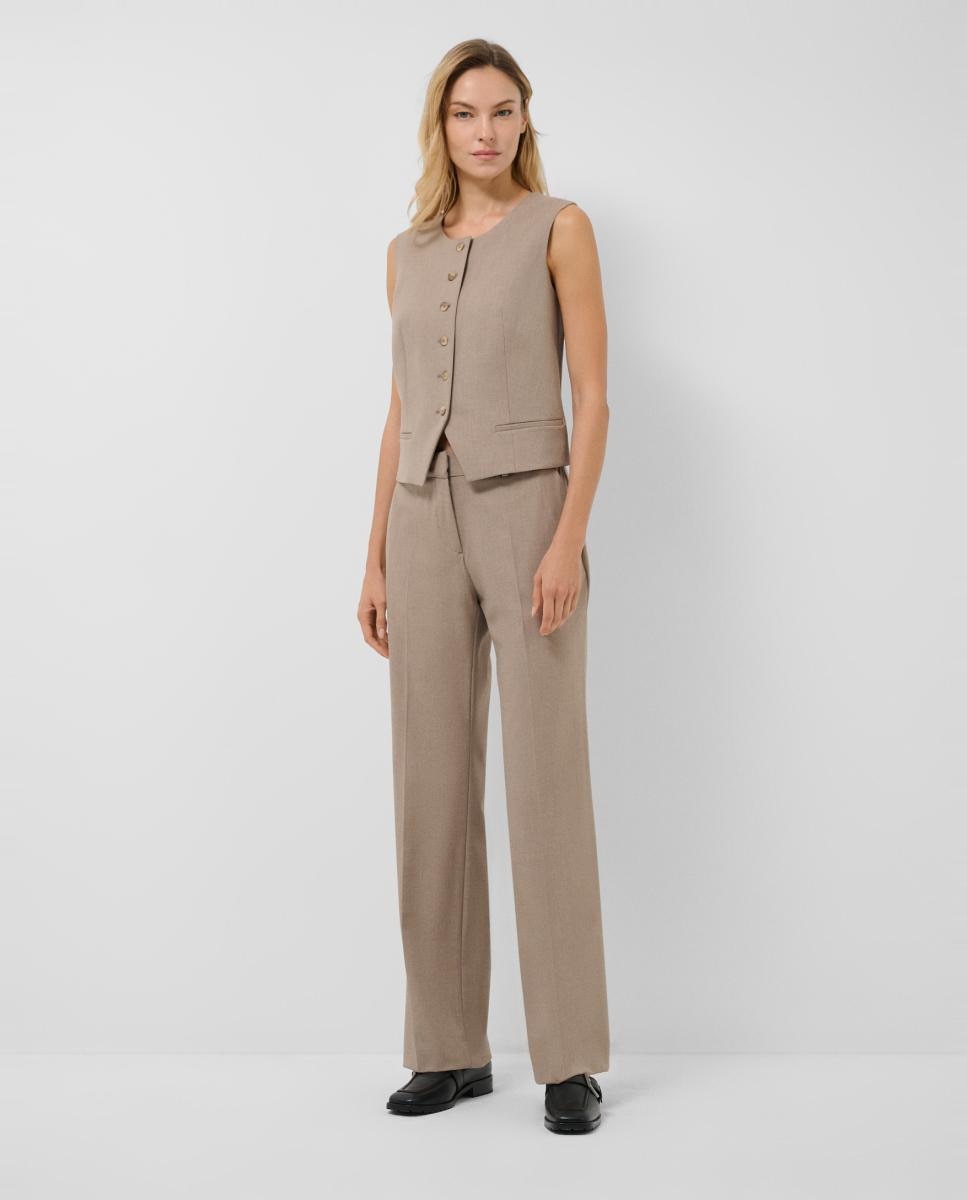 Imagen 0 de Pantalón de mujer recto Beige