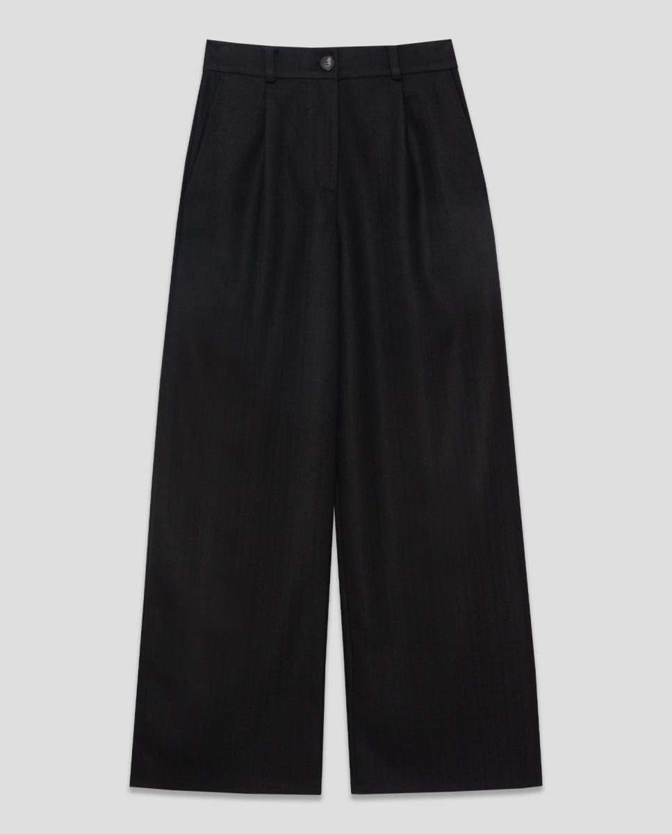 Pantalón de mujer ancho con pinzas - Roberto Verino - Negro Negro-6