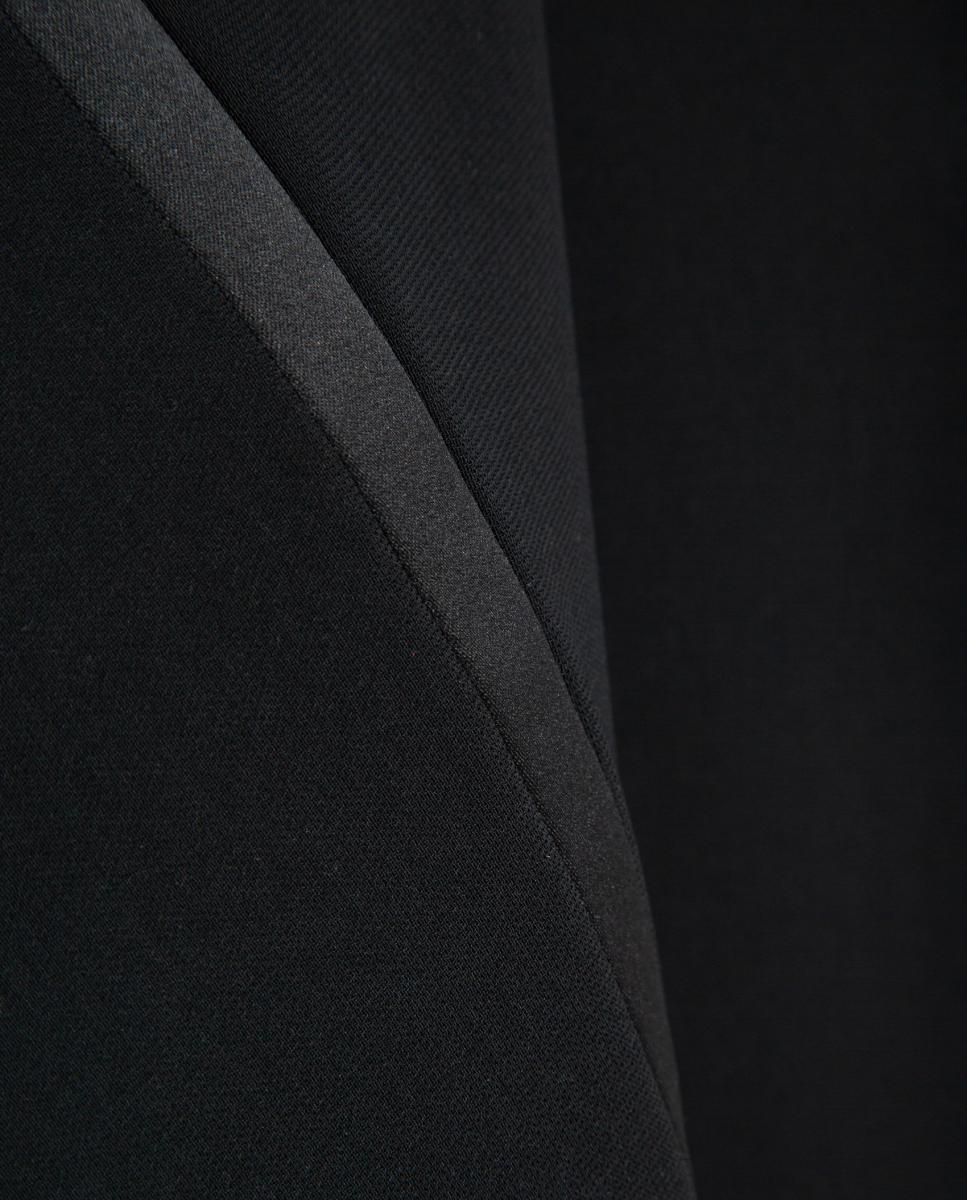 Calças Regular de Crepe com Perfil Lateral Preto-6