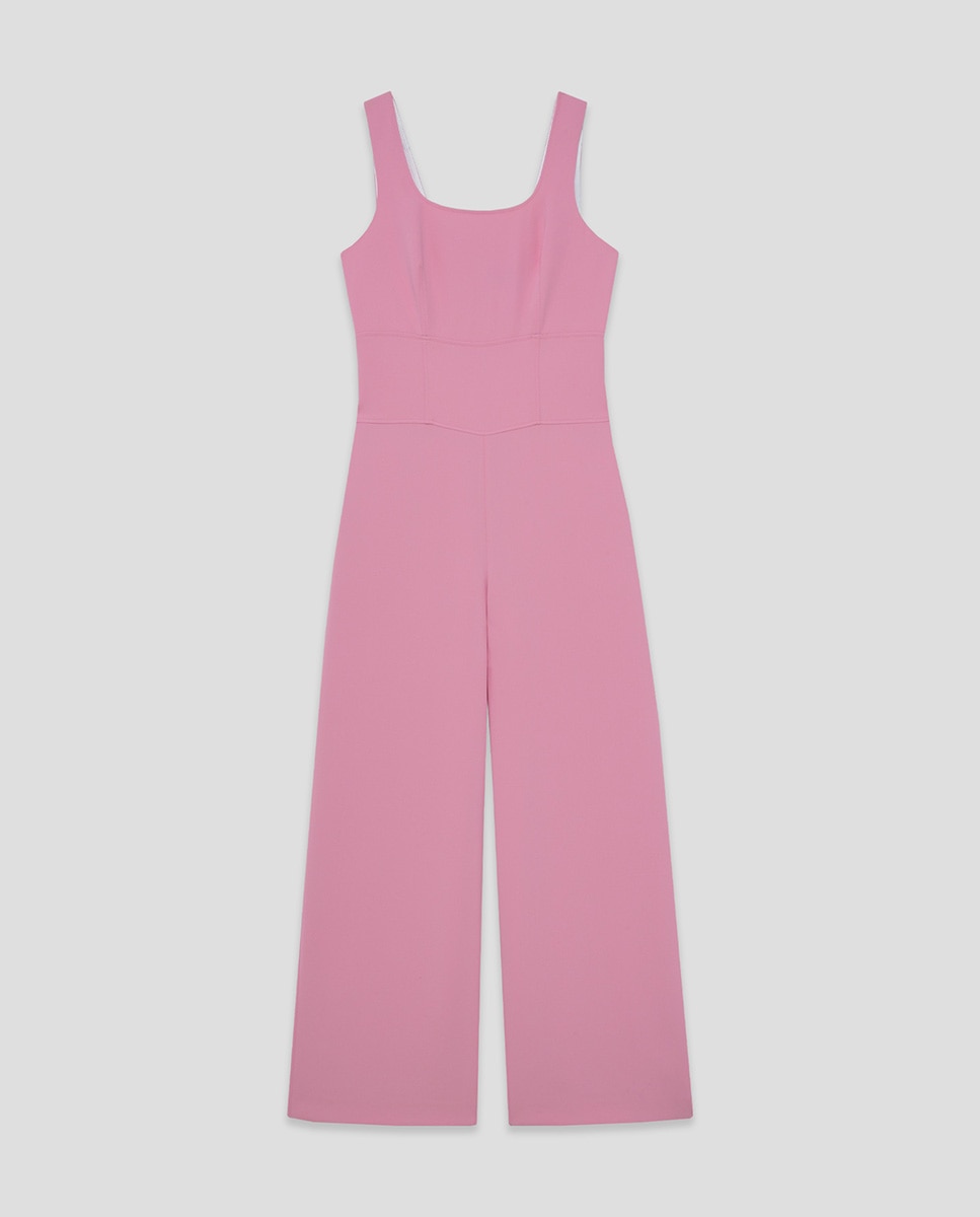 Macacão de Alças Crepe Rosa-claro-5