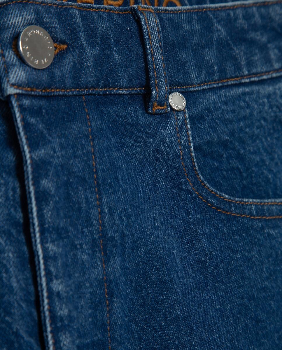 Jeans Slim com Cintura Subida Azul-marinho-5