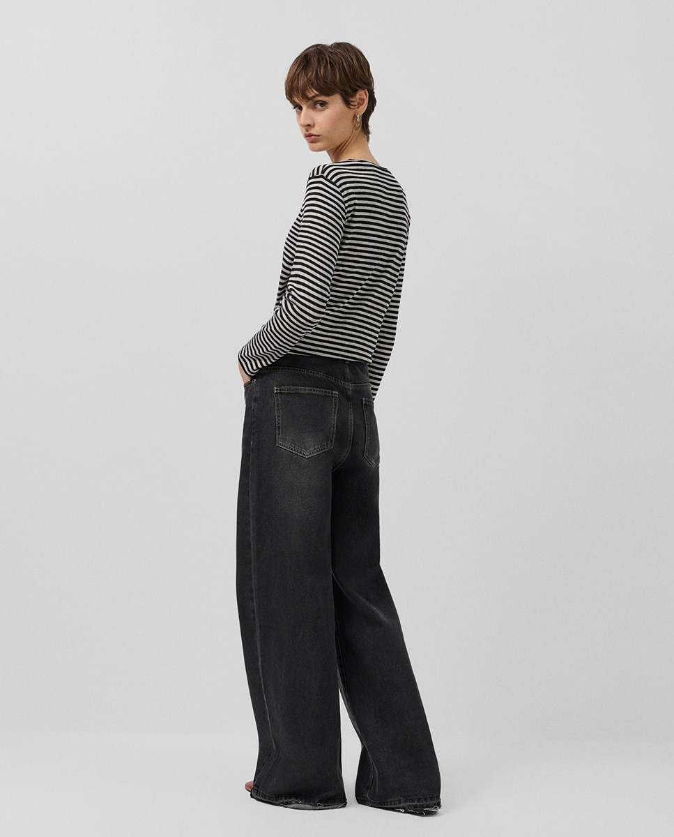 Jeans Largas Preto-5