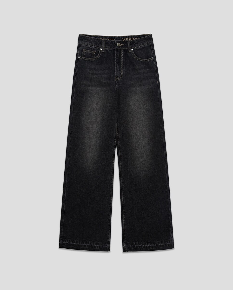 Jeans Largas Preto-6
