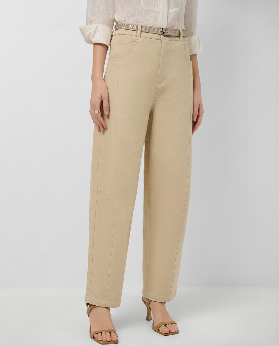 Pantalón de mujer baggy - Roberto Verino - Negro Crudo-2