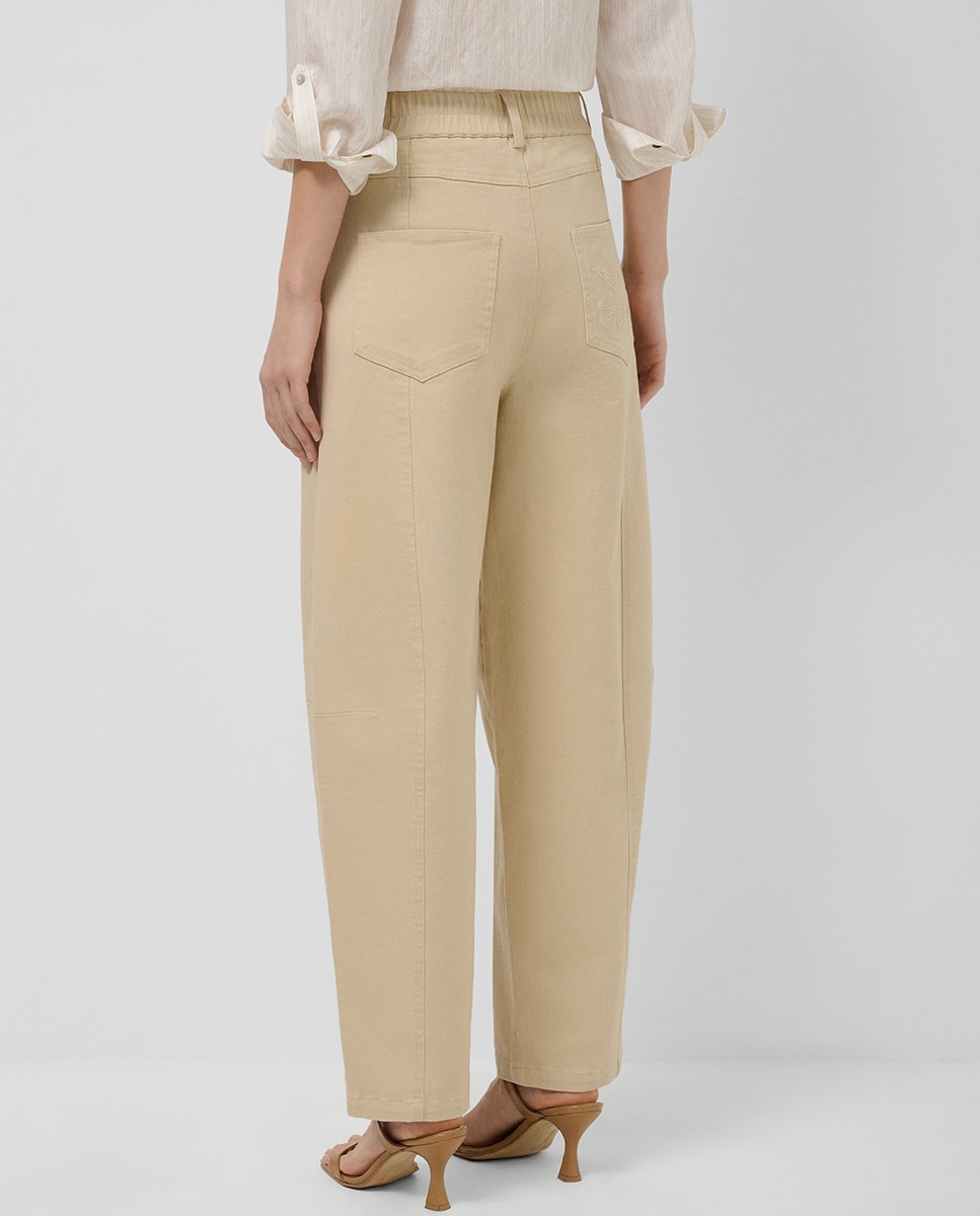 Pantalón de mujer baggy - Roberto Verino - Negro Crudo-4
