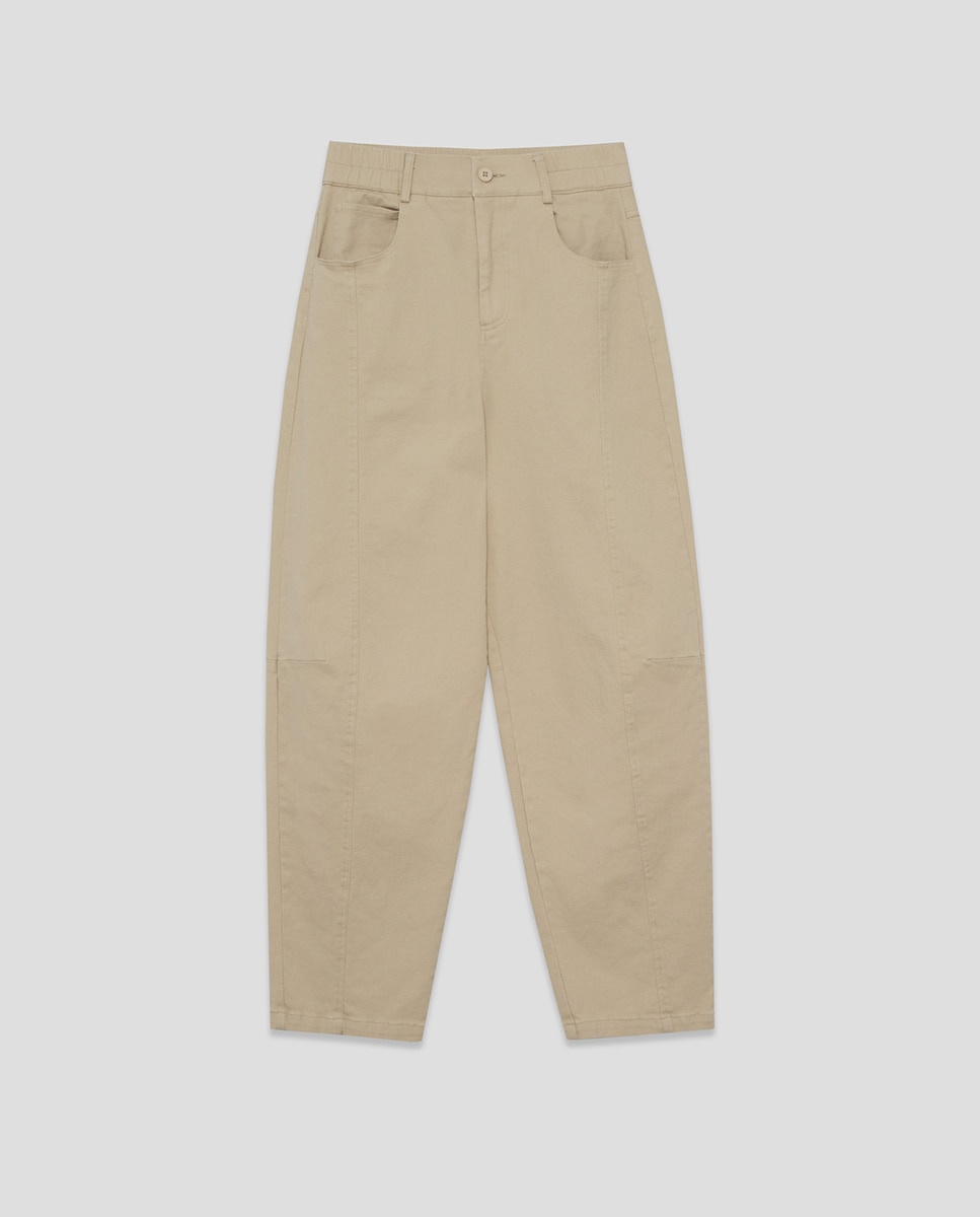 Pantalón de mujer baggy - Roberto Verino - Negro Crudo-6