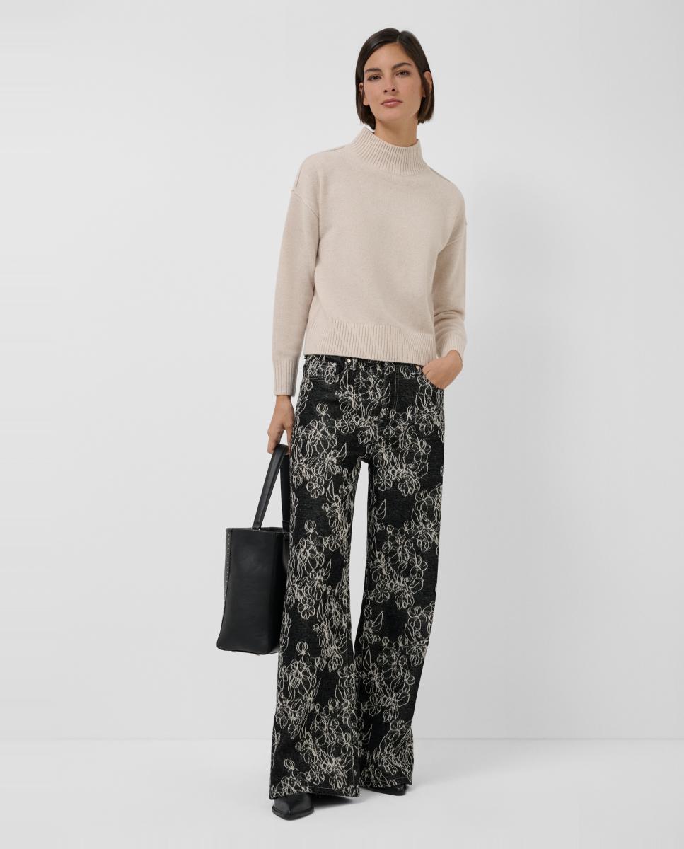 Imagem 0 de Jeans Largas com Jacquard