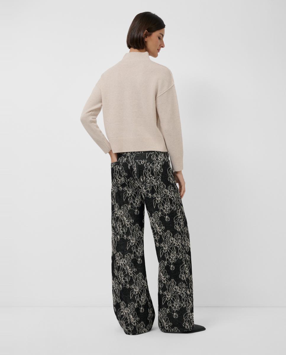 Jeans Largas com Jacquard Preto-4