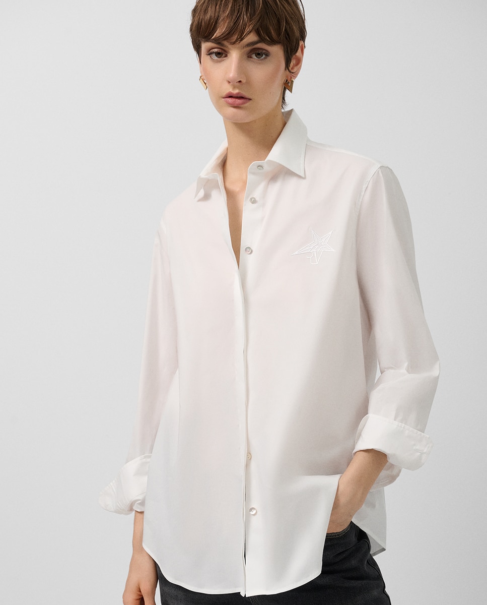Camisa de corte masculino Branco-1