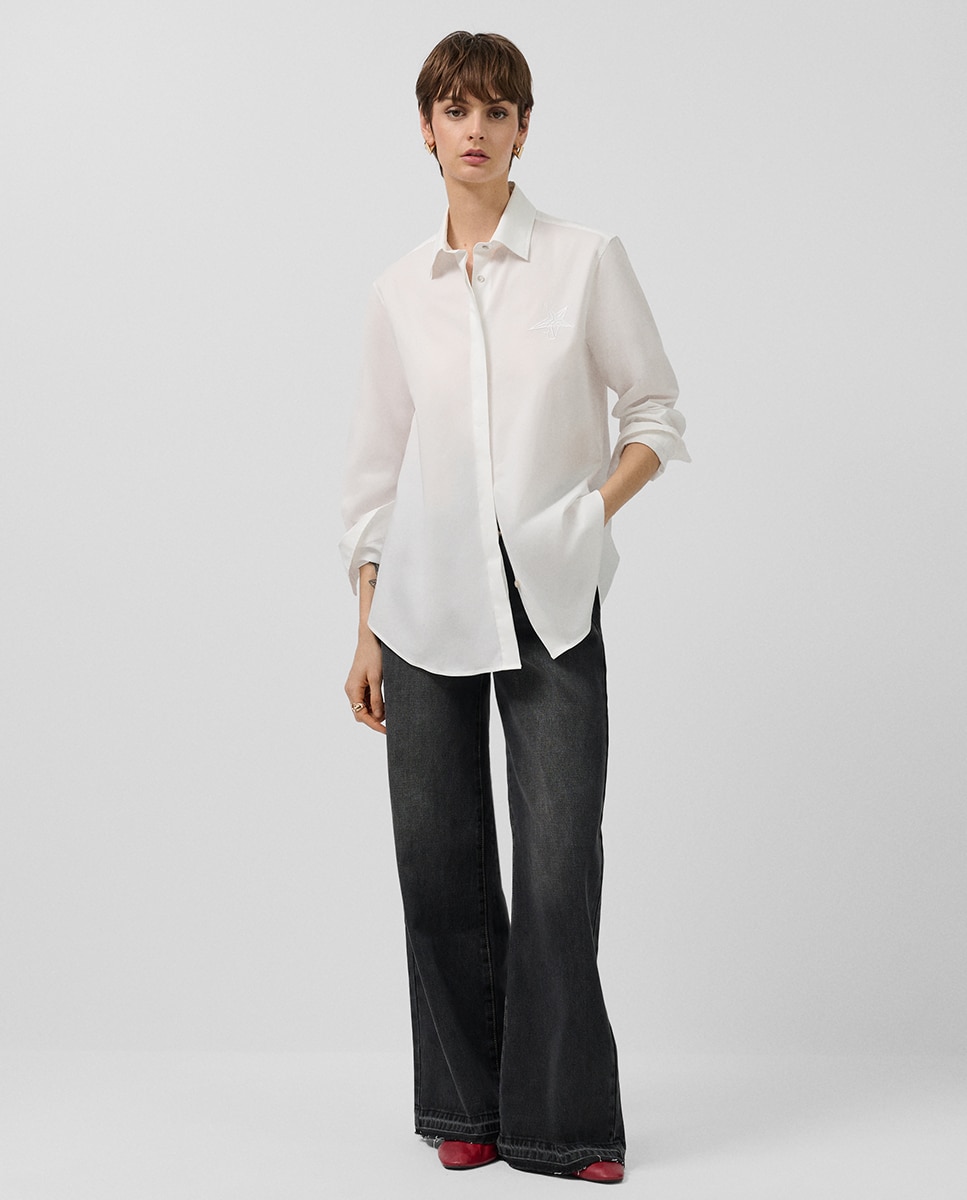 Camisa de corte masculino Branco-2