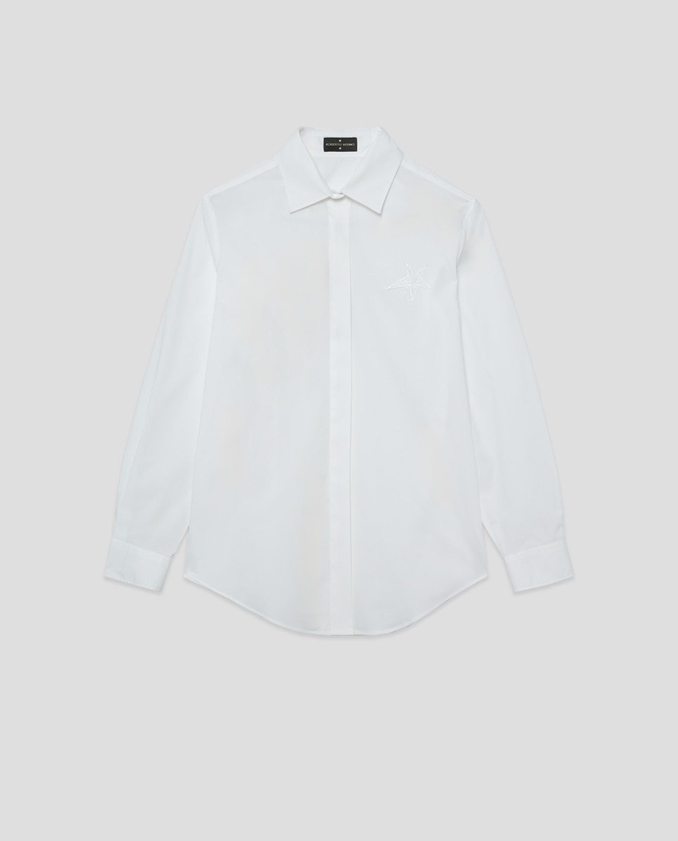 Camisa de corte masculino Branco-6