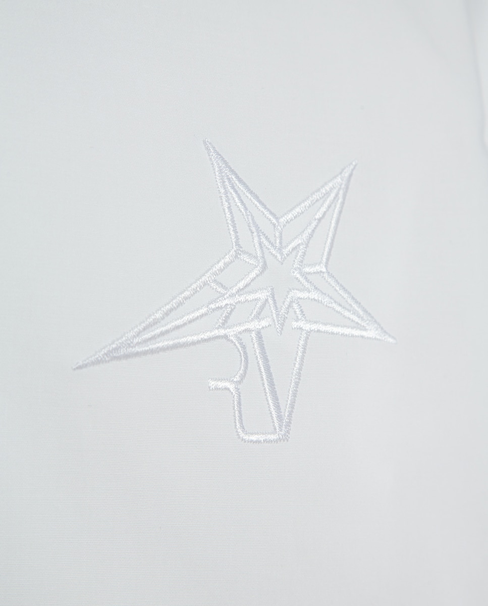 Camisa de corte masculino Branco-7