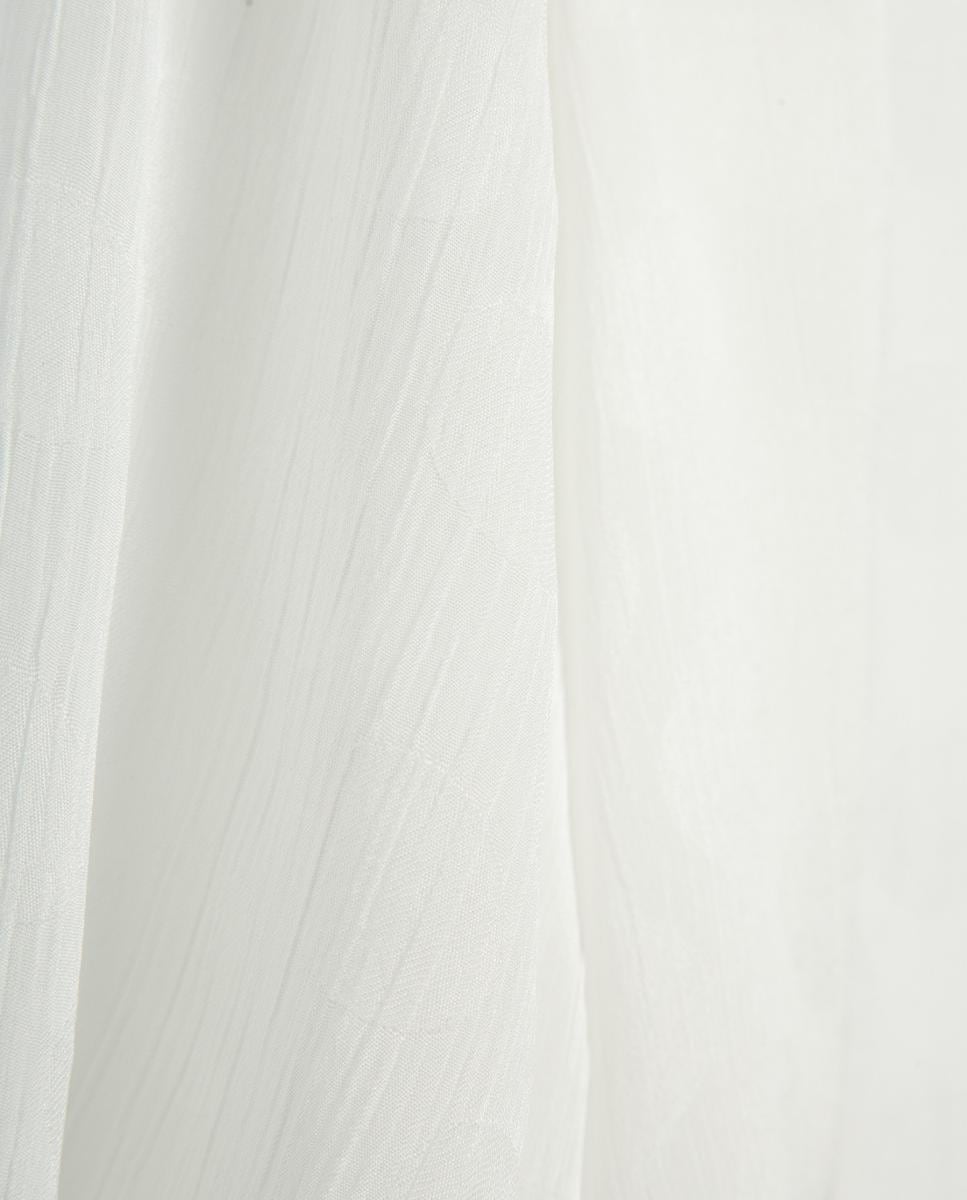 Camisa Ondulada com Jacquard de Círculos Branco-5