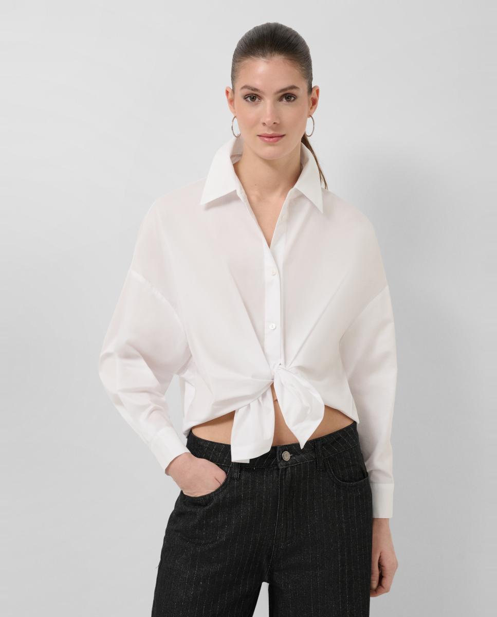 Camisa de Manga Comprida Atada Branco-2
