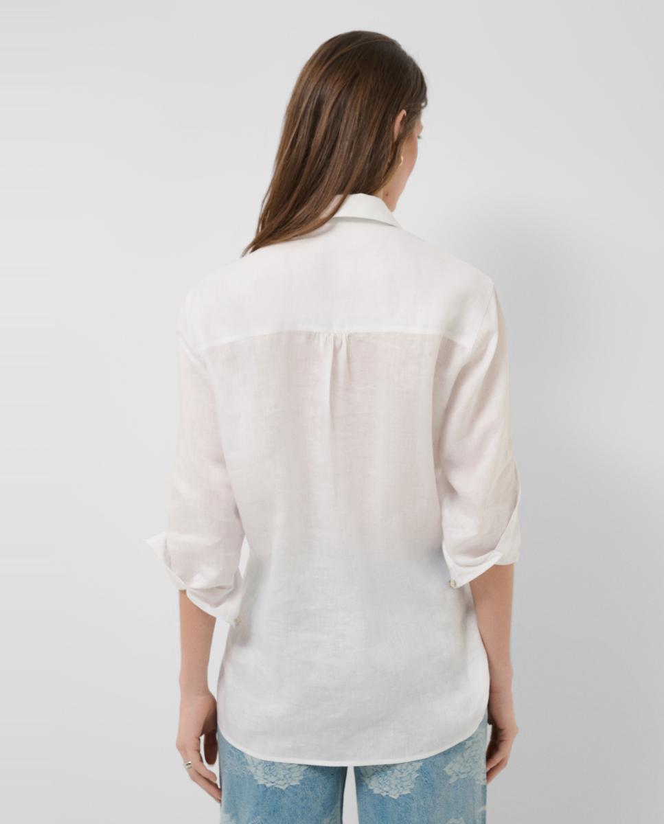 Camisa Oversize de Linho Branco-3