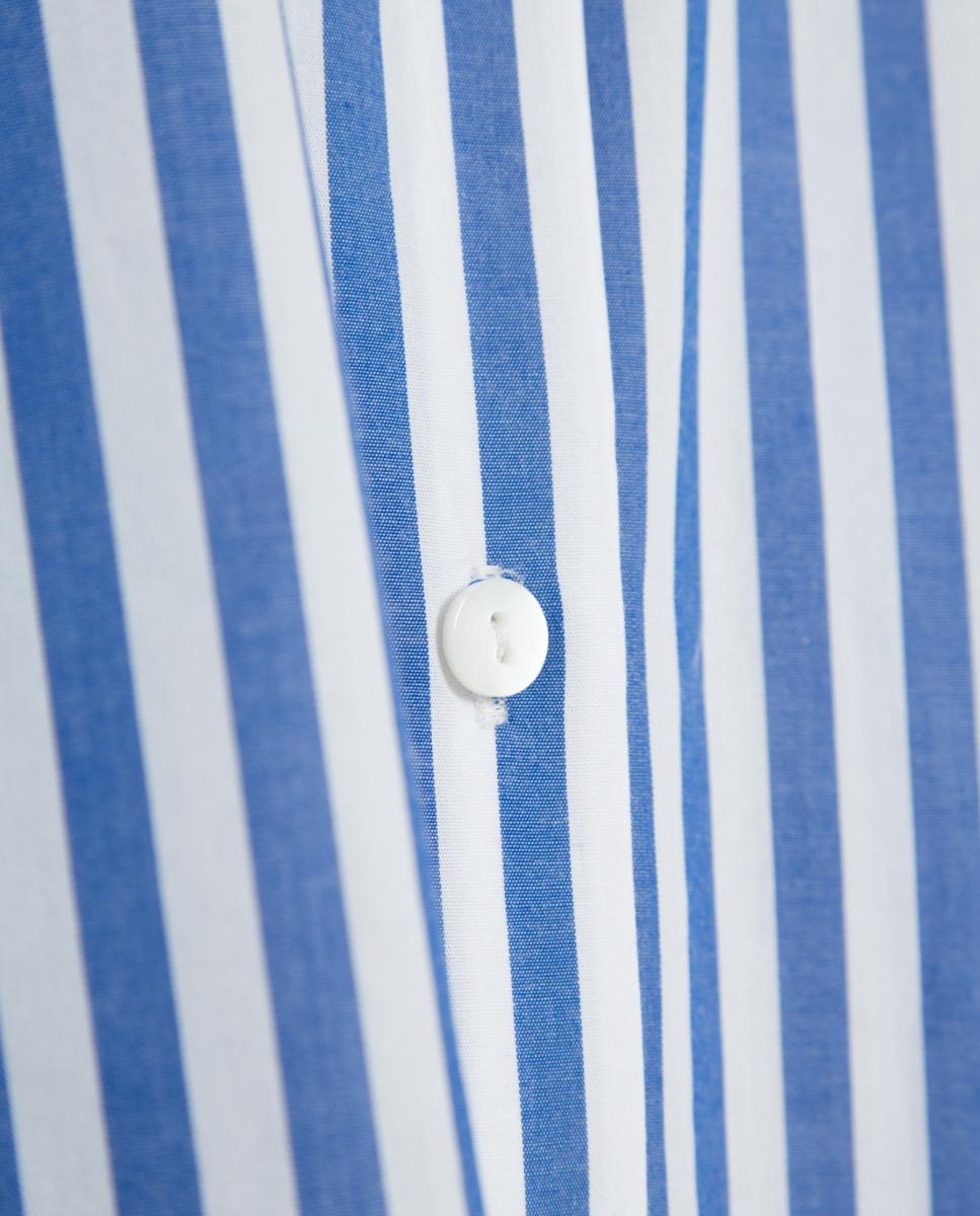 Camisa de Algodão com Riscas Azul-índigo-5