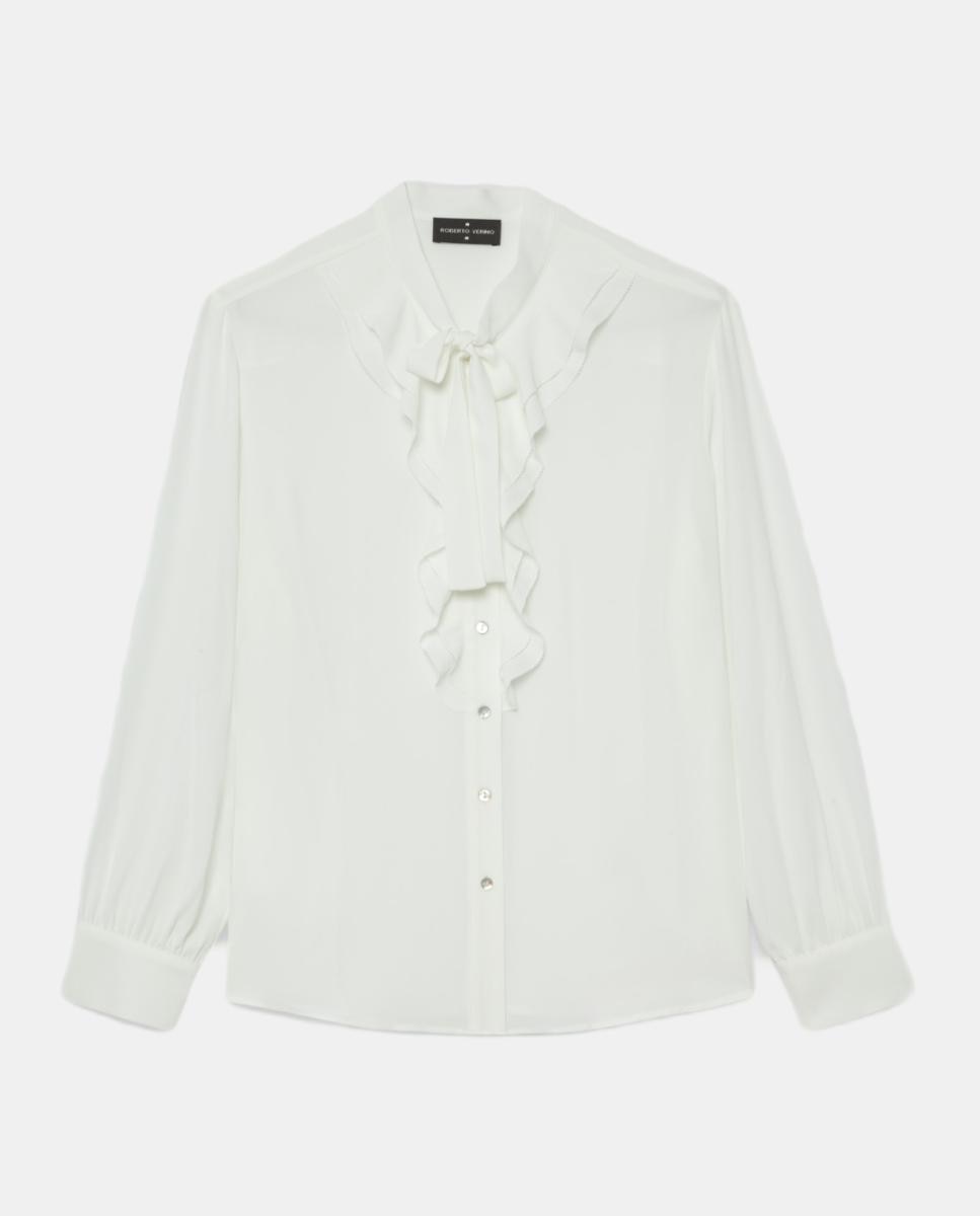Blusa com Folhos no Peito Cru-4