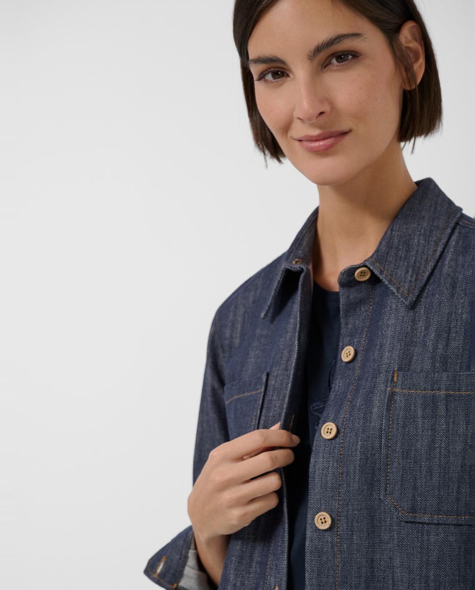 Camisa de Ganga Estilo Masculino Azul-marinho-2