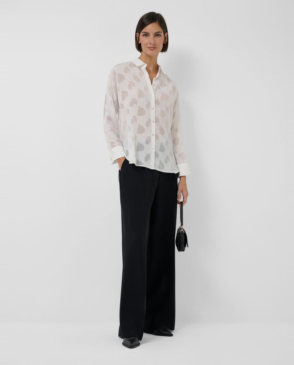 Blusa Oversize com Devoré Floral Cru-6