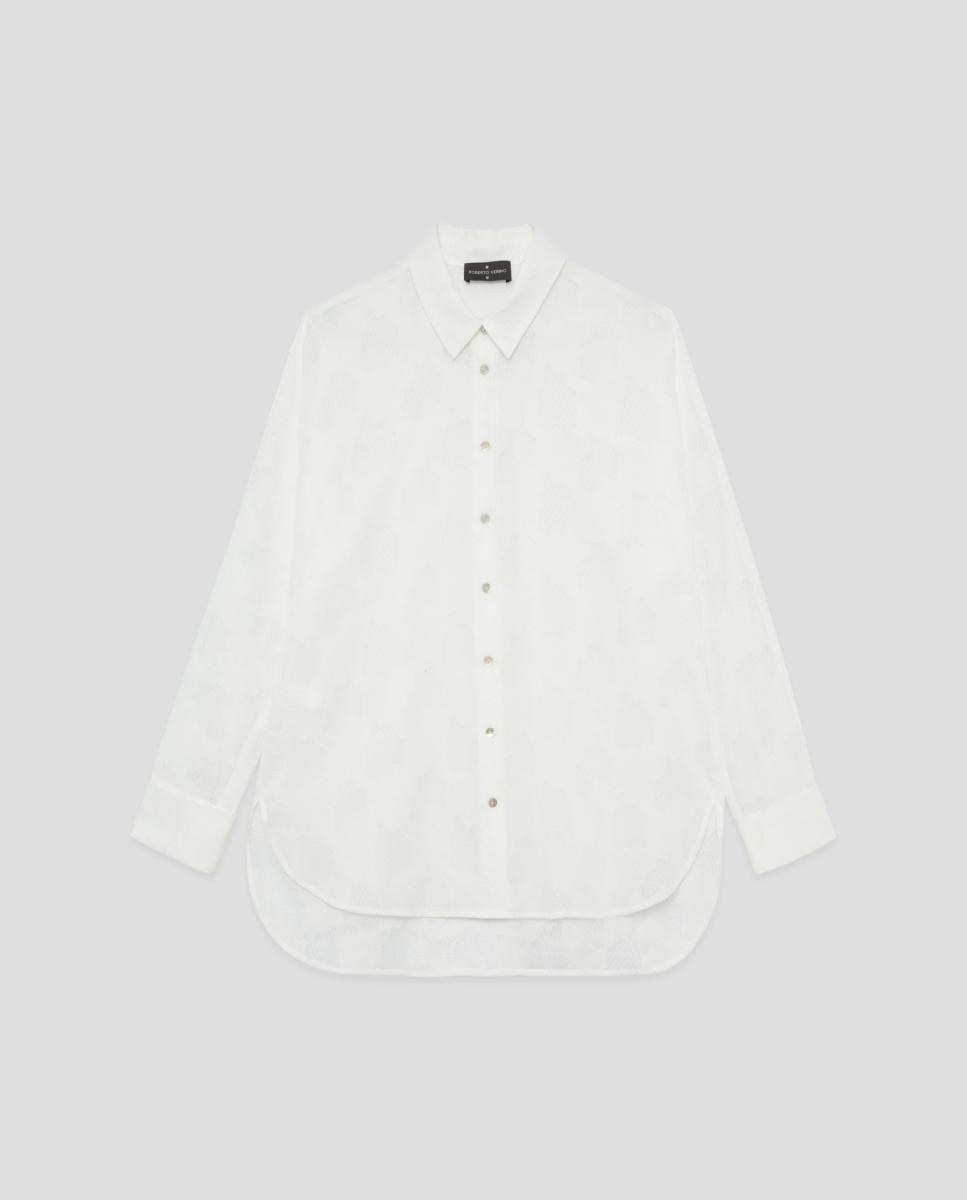 Blusa Oversize com Devoré Floral Cru-4