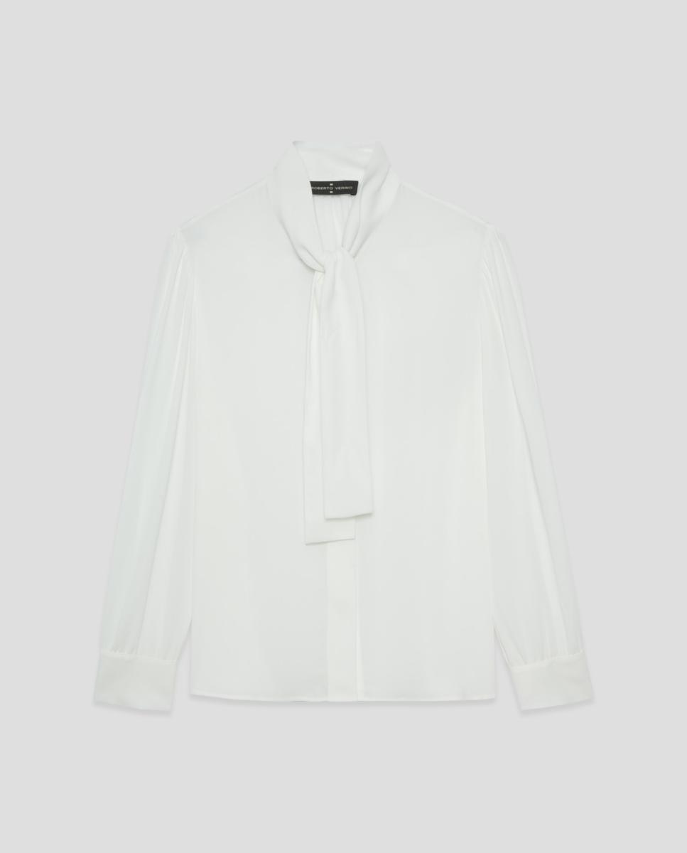Blusa de Manga Comprida com Laço Cru-4