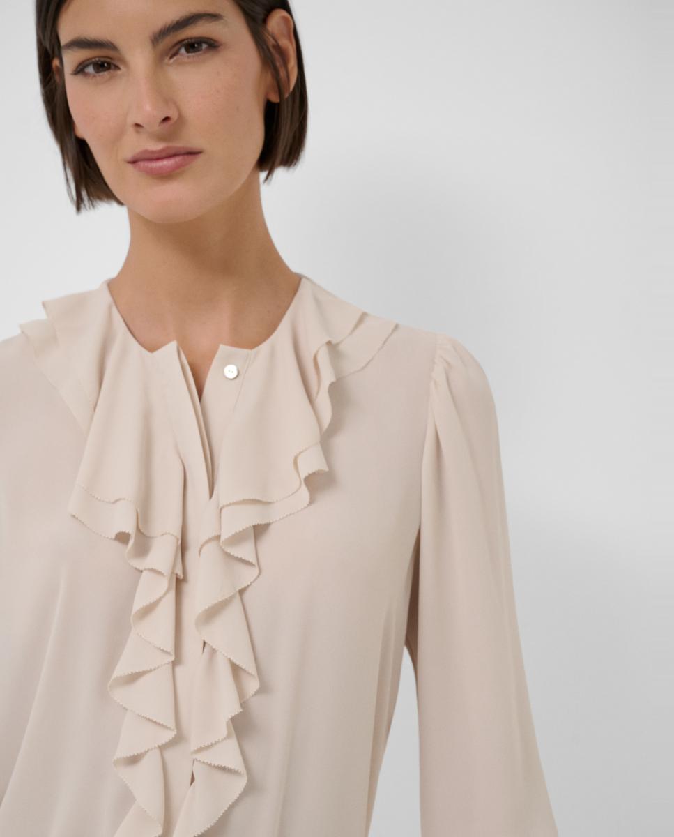 Blusa Fluida com Folhos no Peito Cru-2