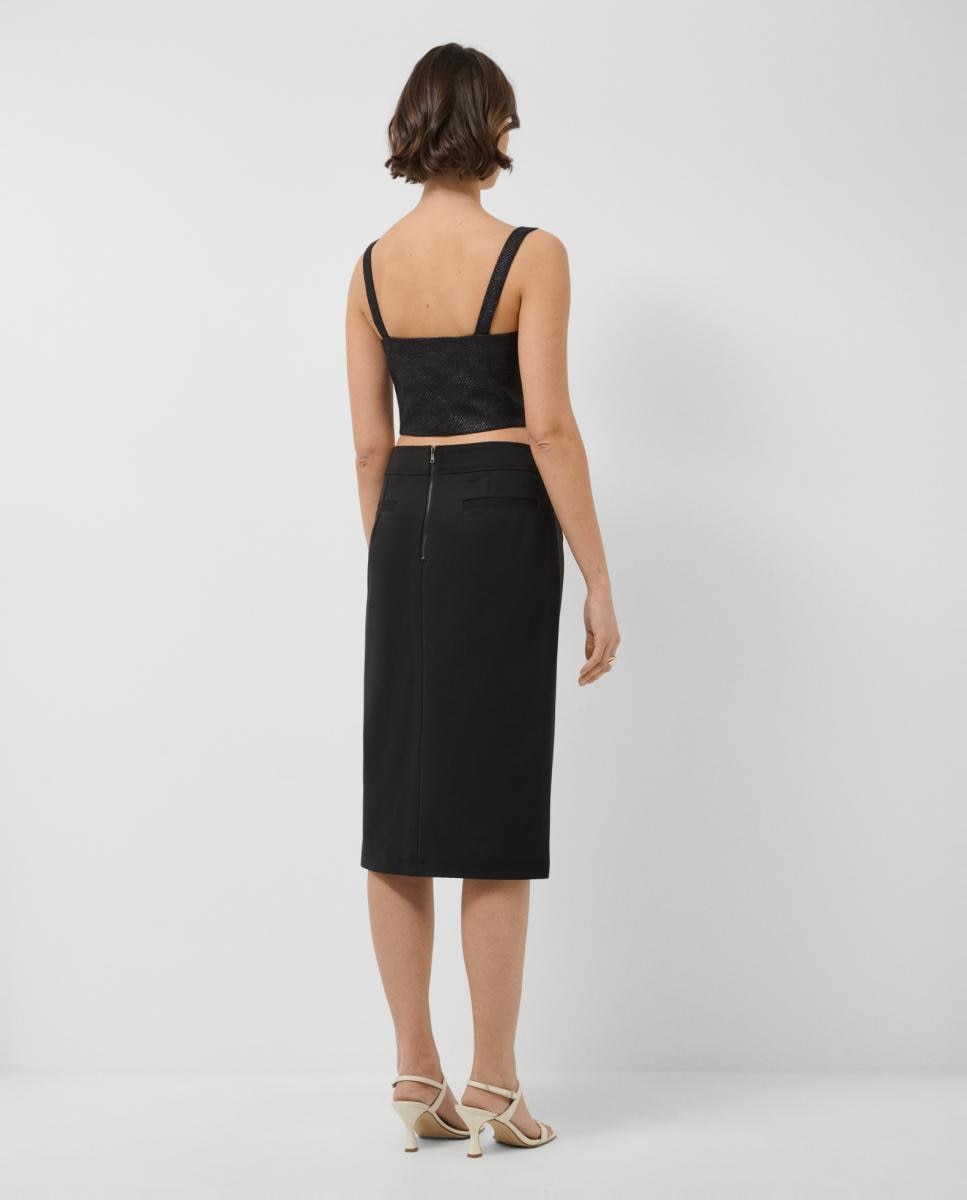 Crop Top em Tecido com Trama Preto-3