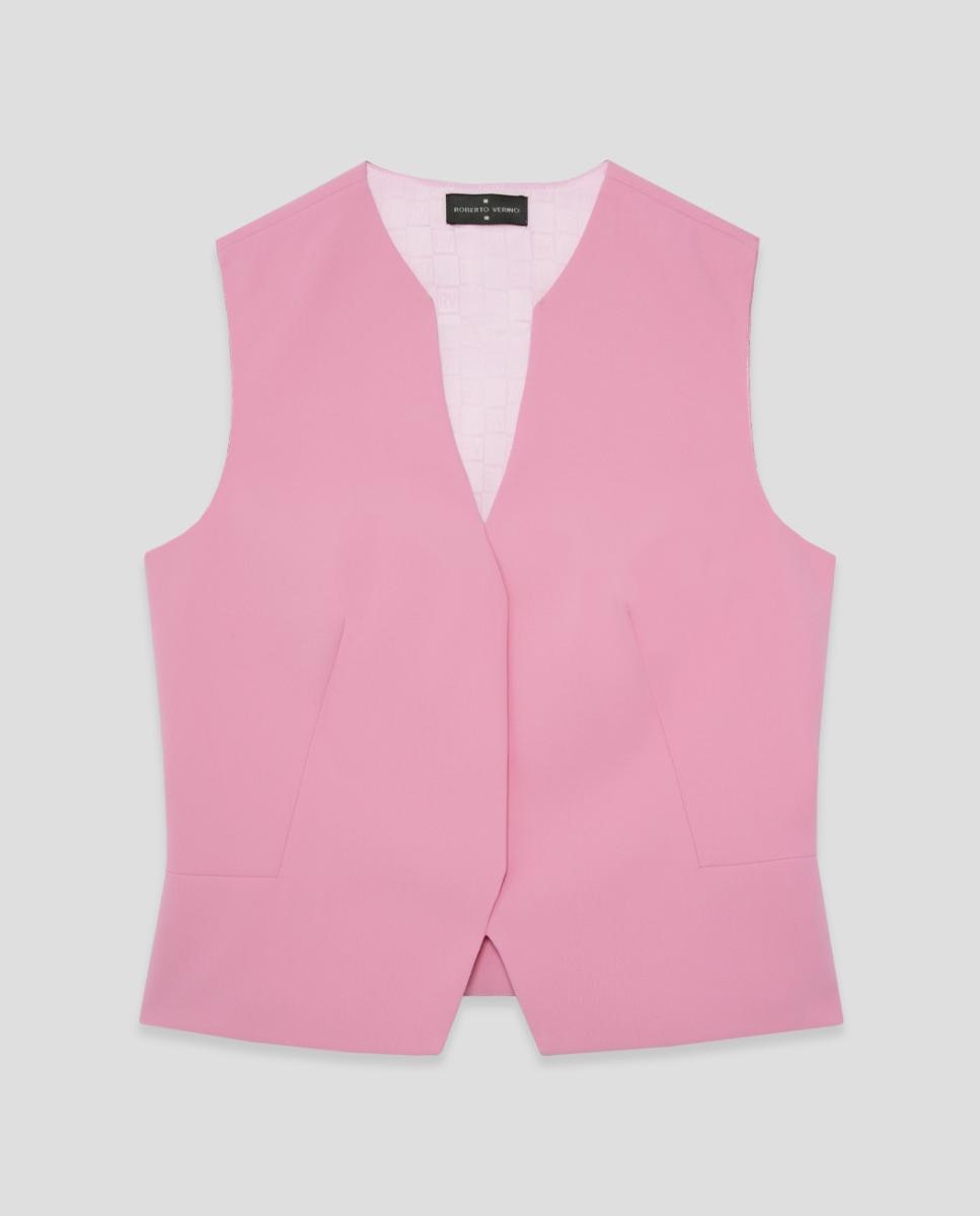 Top Estruturado de Crepe Rosa-claro-4